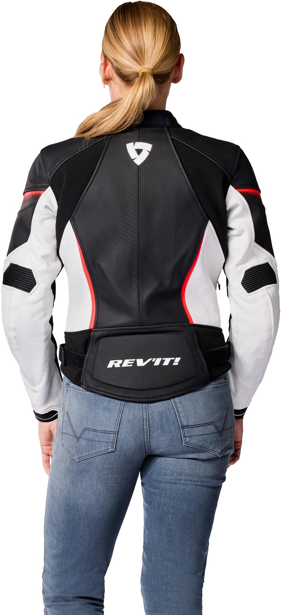 Side view of Revit Xena 4 Ladies Motorcycle Leather Jacket