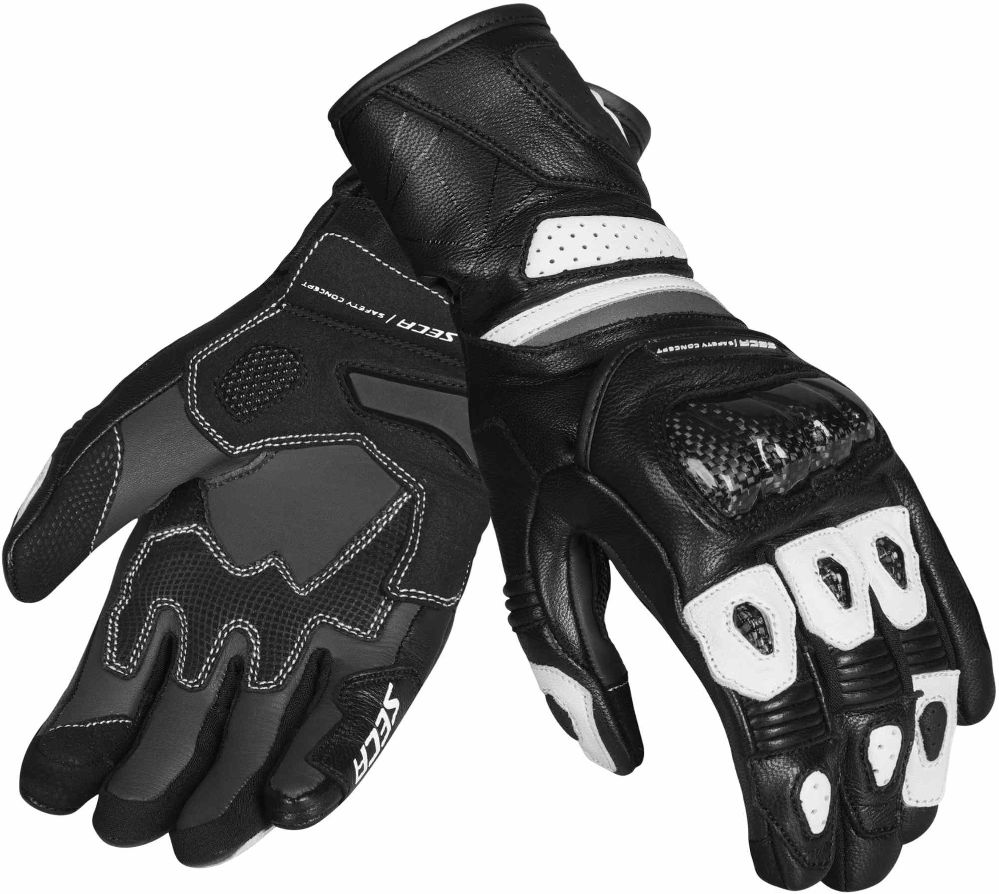 Seca Atom Dame motorcykel handsker Sort/hvid M Figur 1