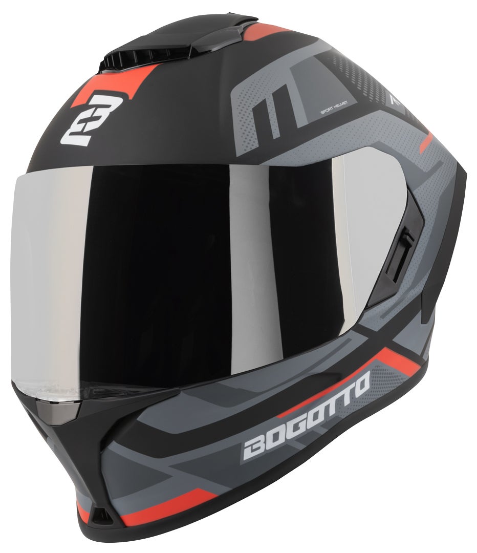 Bogotto Phantom Codex Glasvezel helm zwart/grijs/rood S Figuur 6