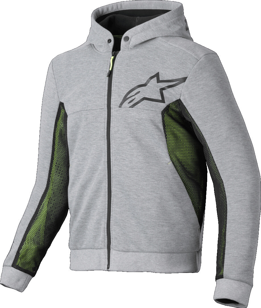 Alpinestars Chrome Air Sport Hanorac cu fermoar pentru motocicletă gri deschis/negru/galben neon S Figura 1
