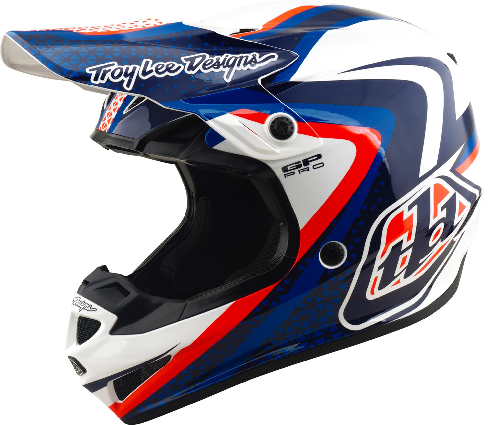 Troy Lee Designs GP Pro MIPS Slides Motocross čelada belo/modro L (58/59) Slika 1