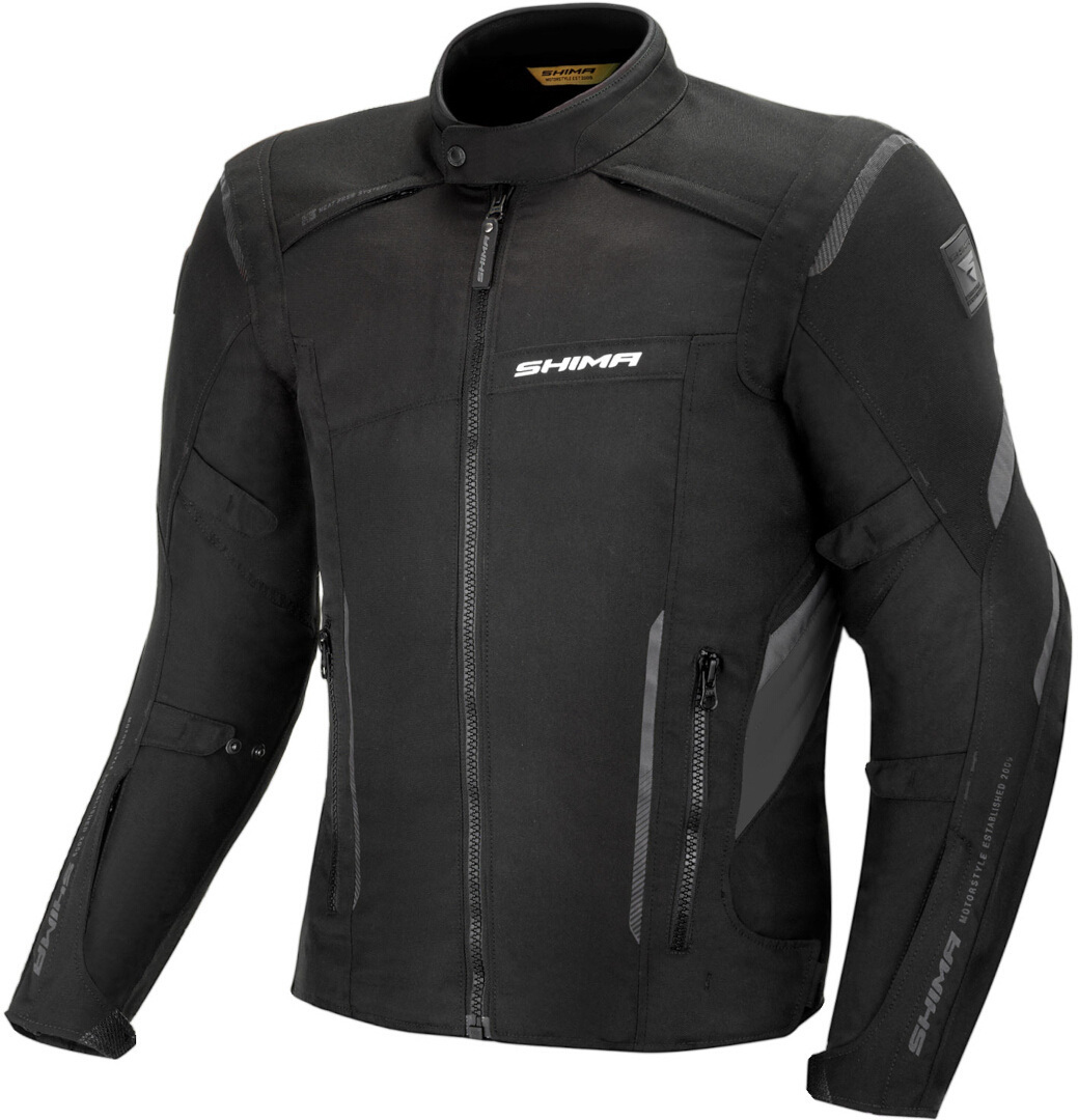 SHIMA Rush waterdichte motorfiets textiel jas Zwart L Figuur 1