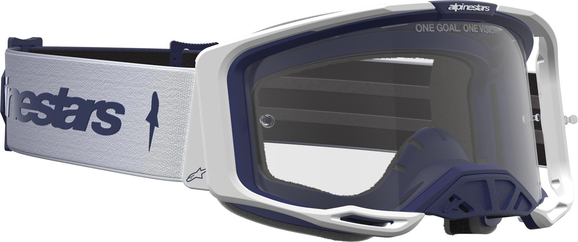 Alpinestars Vision 8 Amber Motocross Brille weiß/blau Abbildung 3