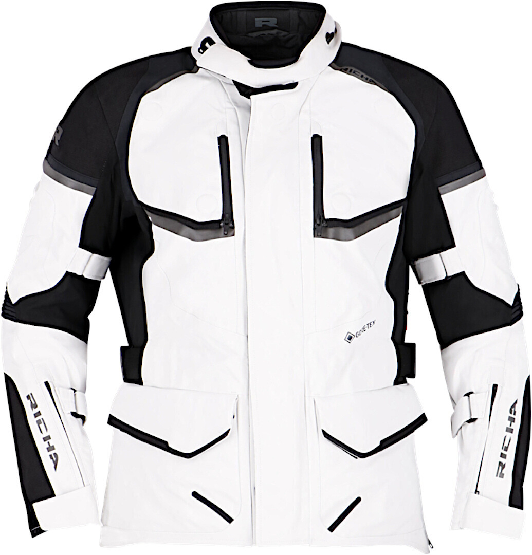 Richa Atlantic 2 Gore-Tex vattentät Damer Motorcykel Textil Jacka ljusgrå/svart L Figur 2