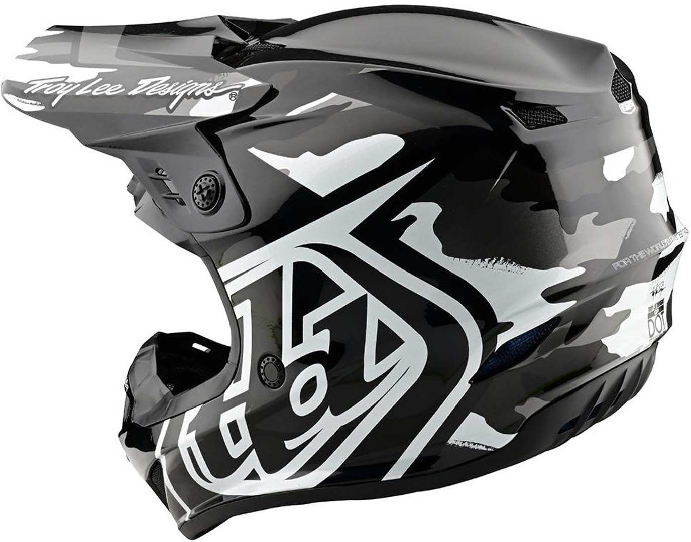 Troy Lee Designs GP Overload Camo Cască de motocross alb/negru S Figura 7