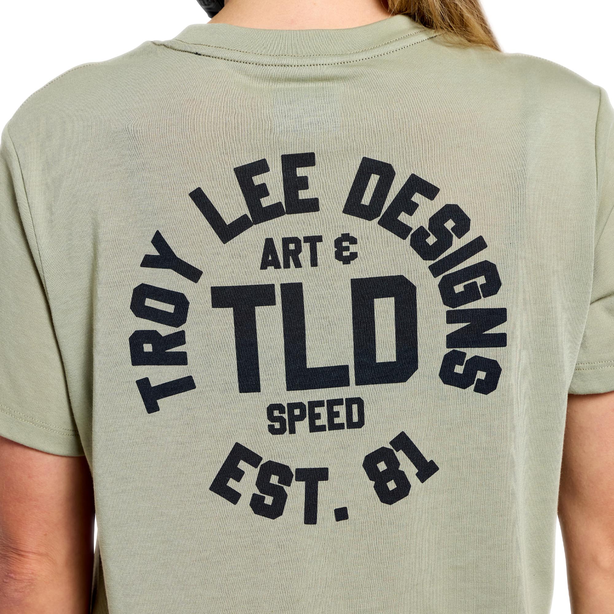 Side view of Troy Lee Designs Lilium Ride Stamps Ladies Short Sleeve Bicycle Jersey