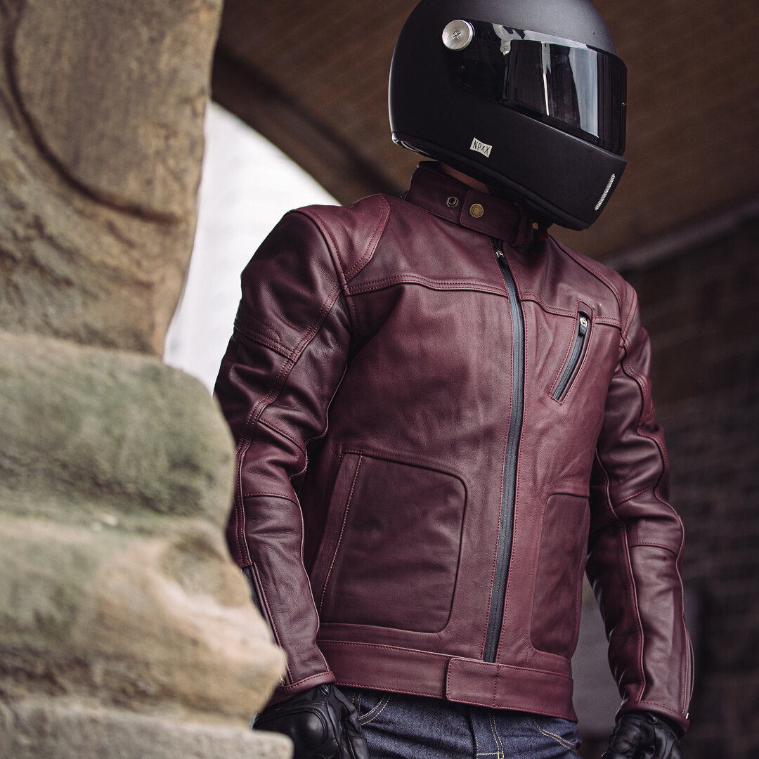 Merlin Gable Motorrad Lederjacke dunkelrot 4XL Abbildung 6