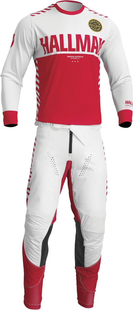 Thor Hallman Differ Slice Calças de Motocross branco/vermelho 44 Figura 4