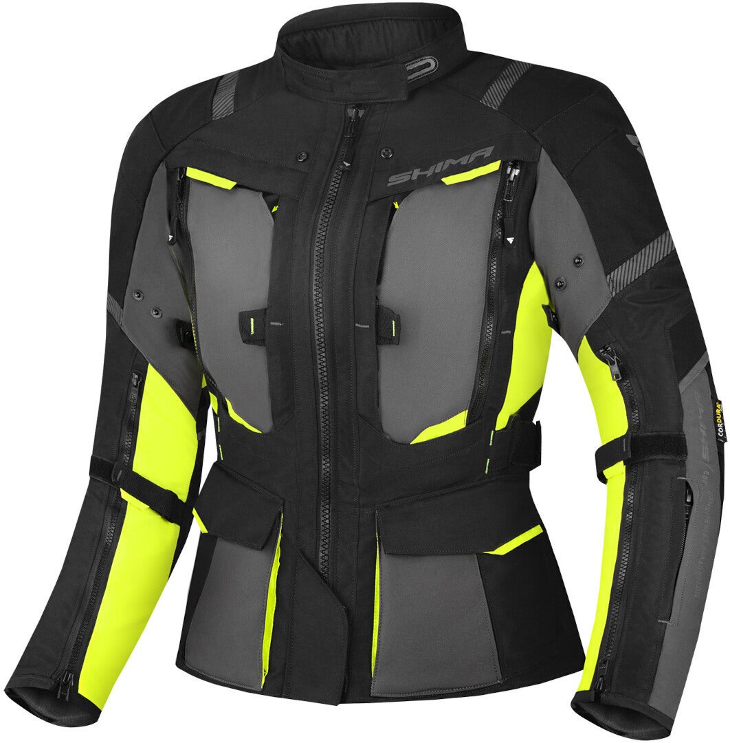SHIMA Hero 2.0 imperméable à l’eau dames moto textile veste noir/jaune L Figure 1