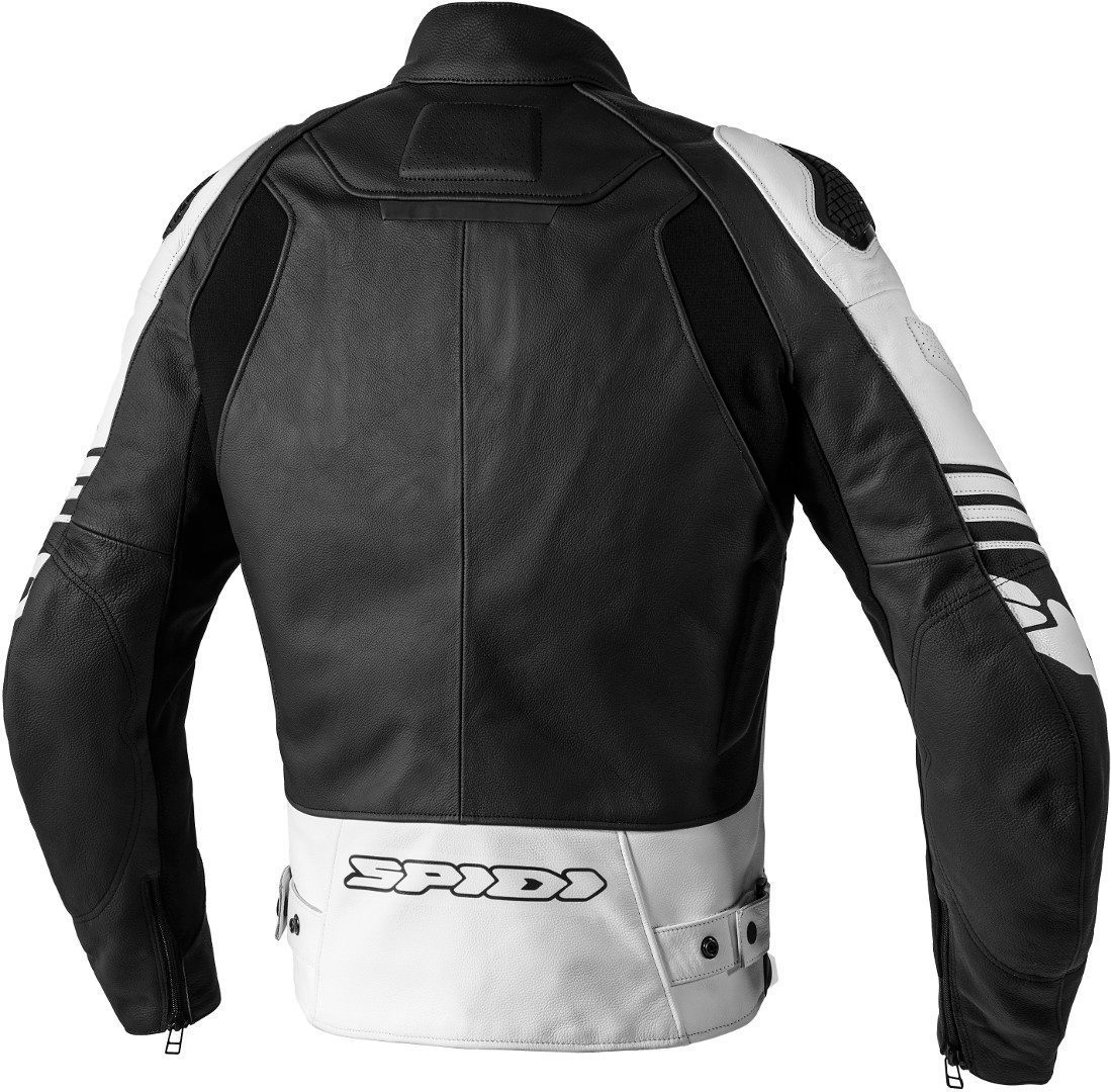 Spidi Track Warrior Motorcycle Leather Jacket black/white 52 Figure 2
