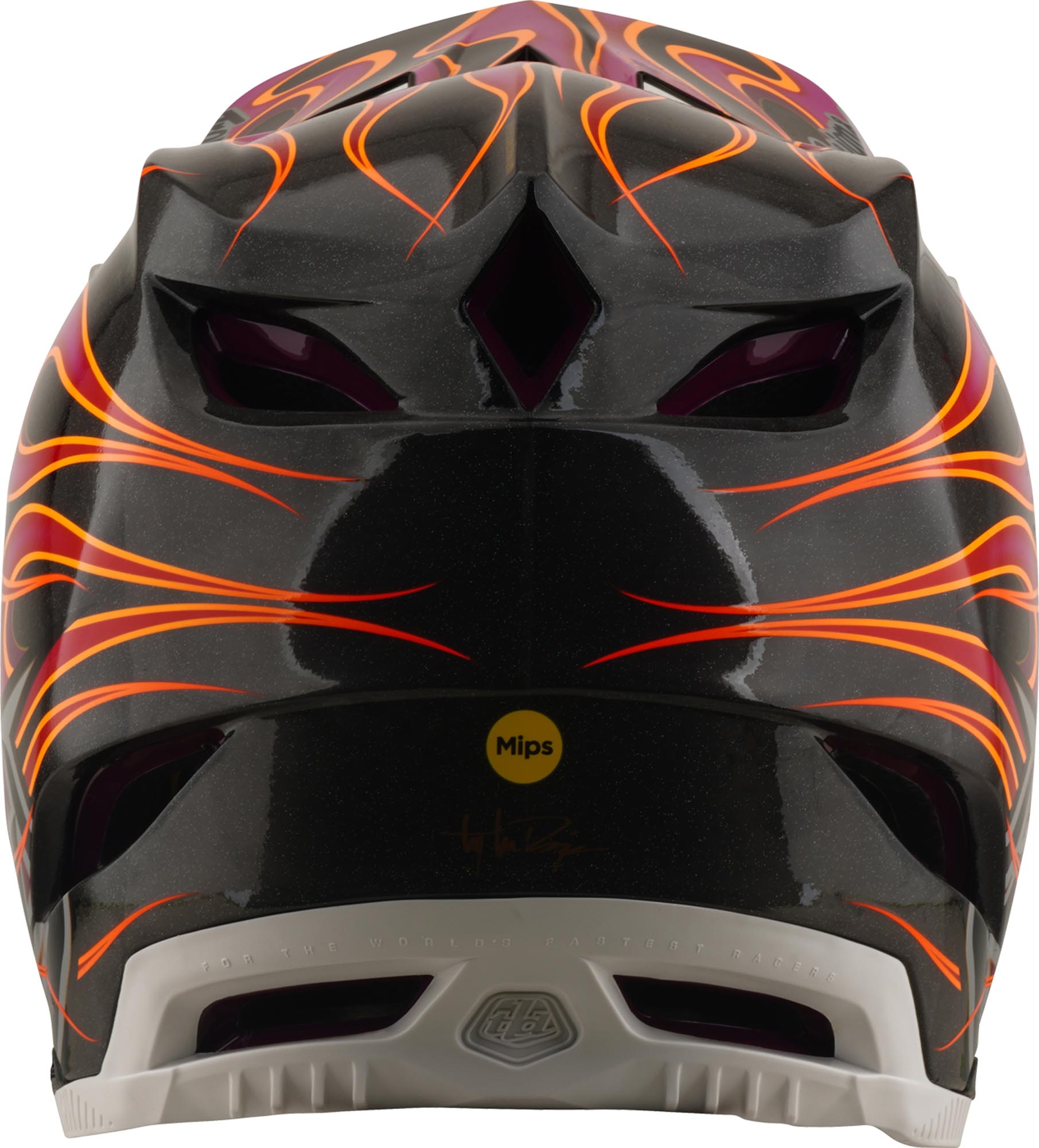 Side view of Troy Lee Designs D4 Carbon MIPS Torched Downhill Helmet