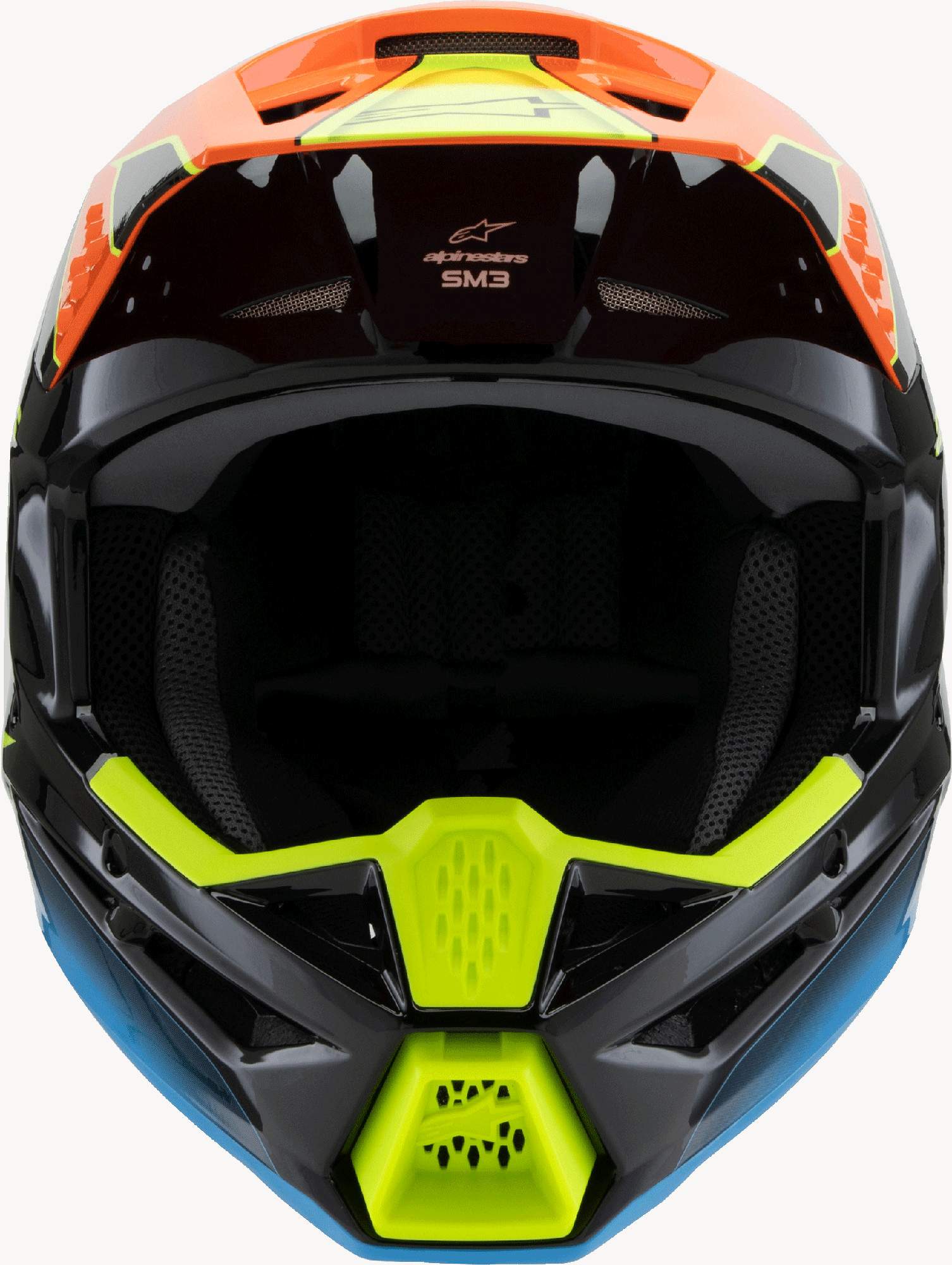 Alpinestars SM3 Fray Cască de motocross pentru tineret negru/albastru/galben Y/M (50/51) Figura 2