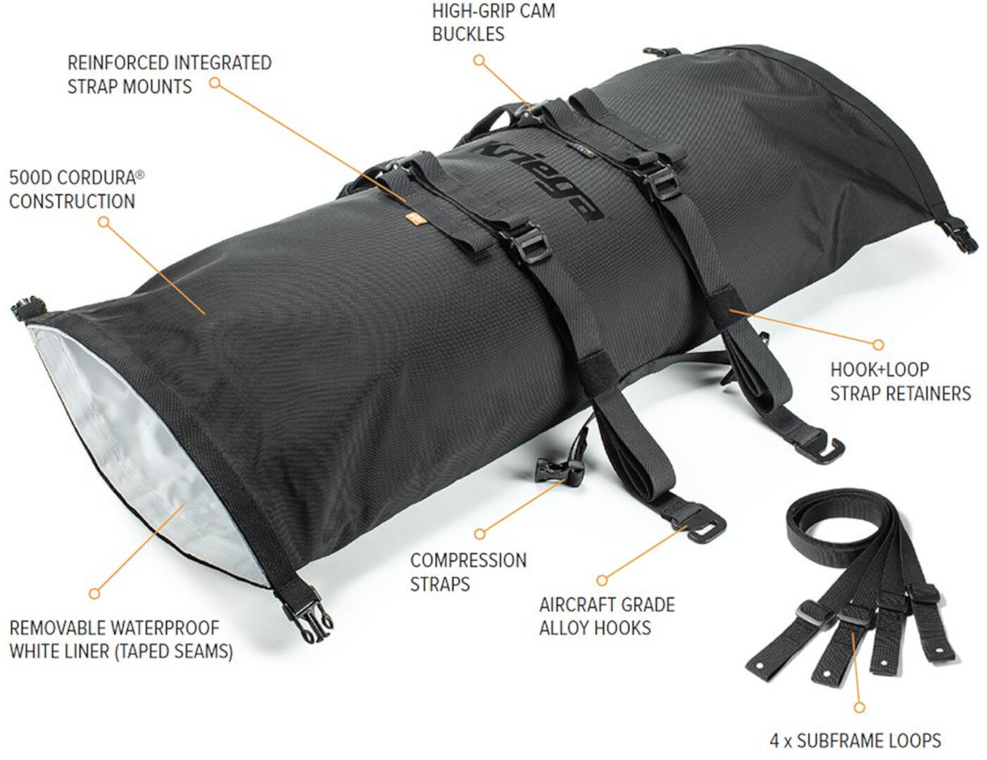 Kriega Rollpack 20 Geantă de voiaj impermeabilă negru Figura 5
