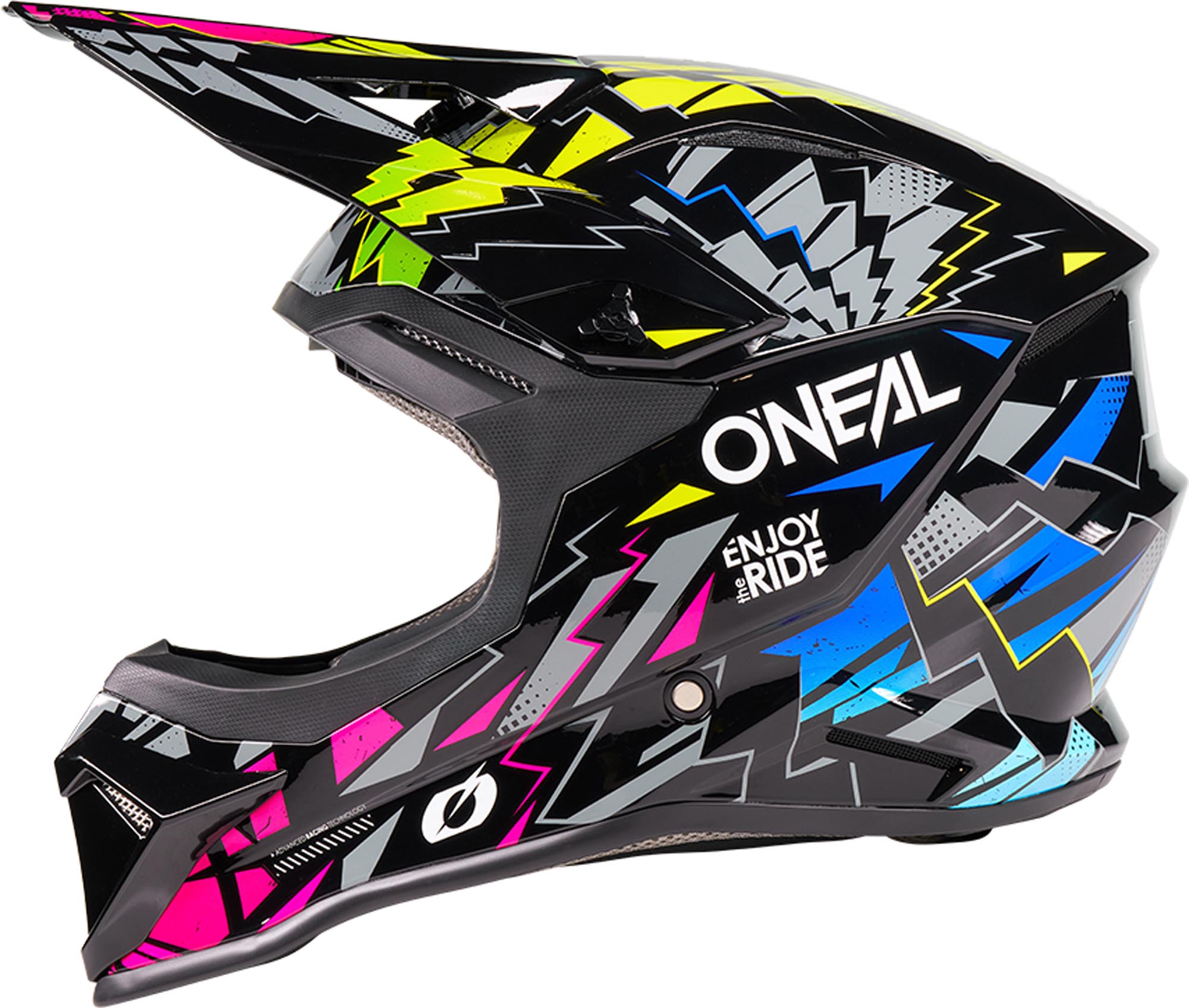 Oneal 1SRS Stixx Casco da motocross giovanile nero/multicolore Y/M (48) Figura 3