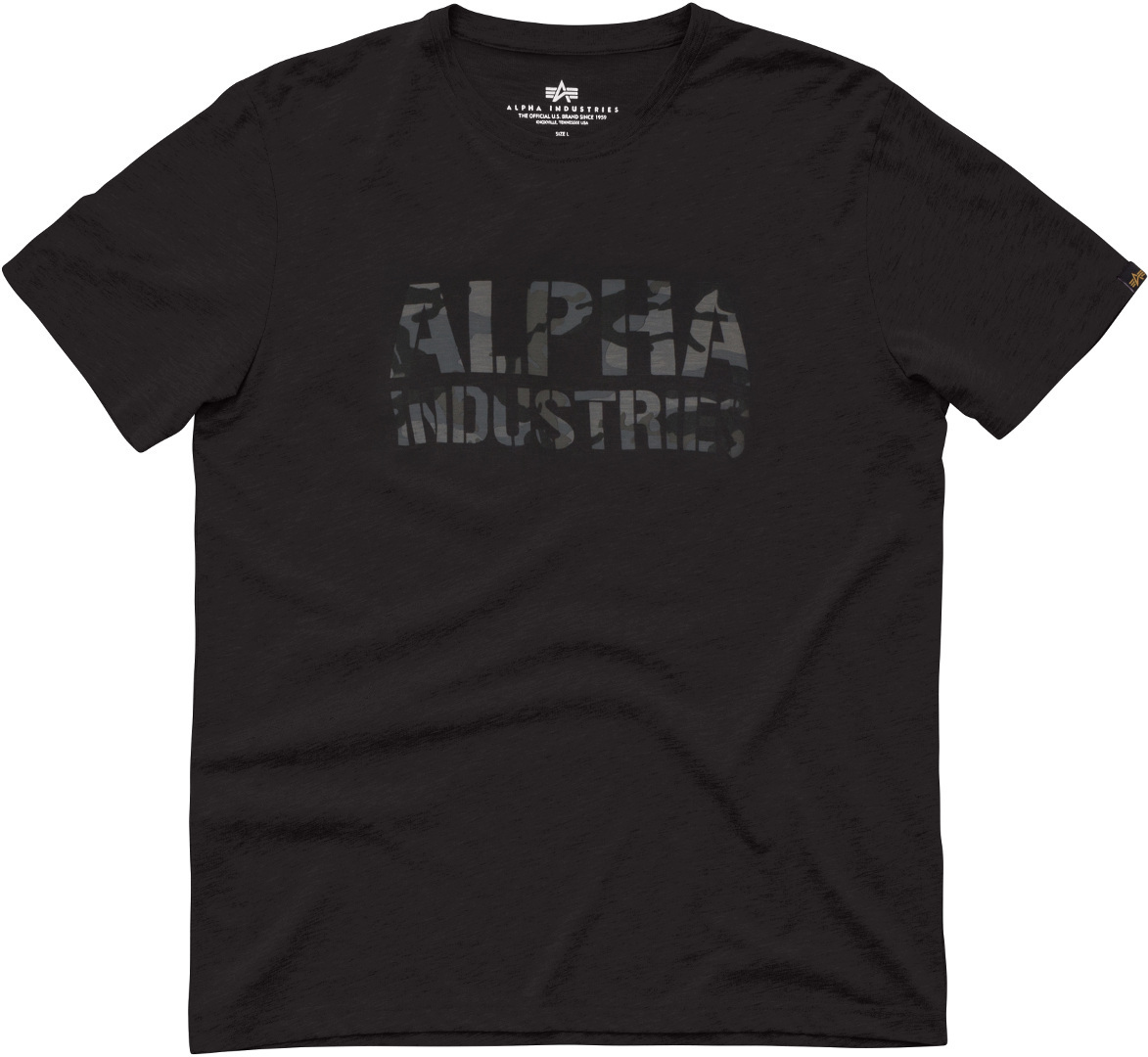 Alpha Industries Camo Print Tričko Černá/maskování M Obrázek 1
