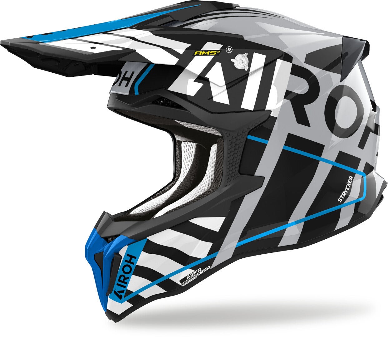 Airoh Strycker Brave Casco da motocross nero/grigio/blu L (59/60) Figura 1