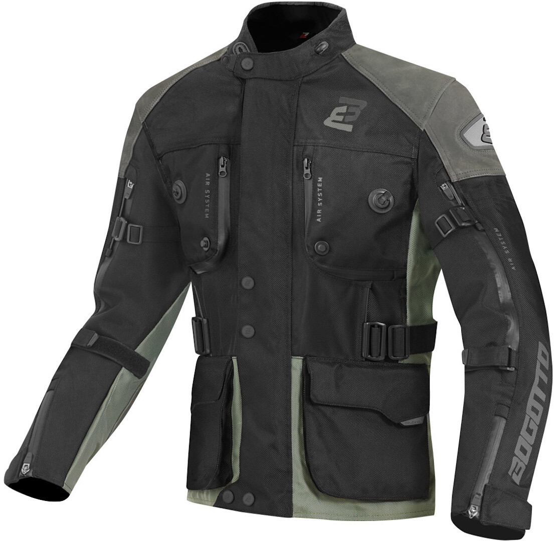 Bogotto Explorer-Z Jachetă impermeabilă din piele de motocicletă / Textile Negru/Verde M Figura 1