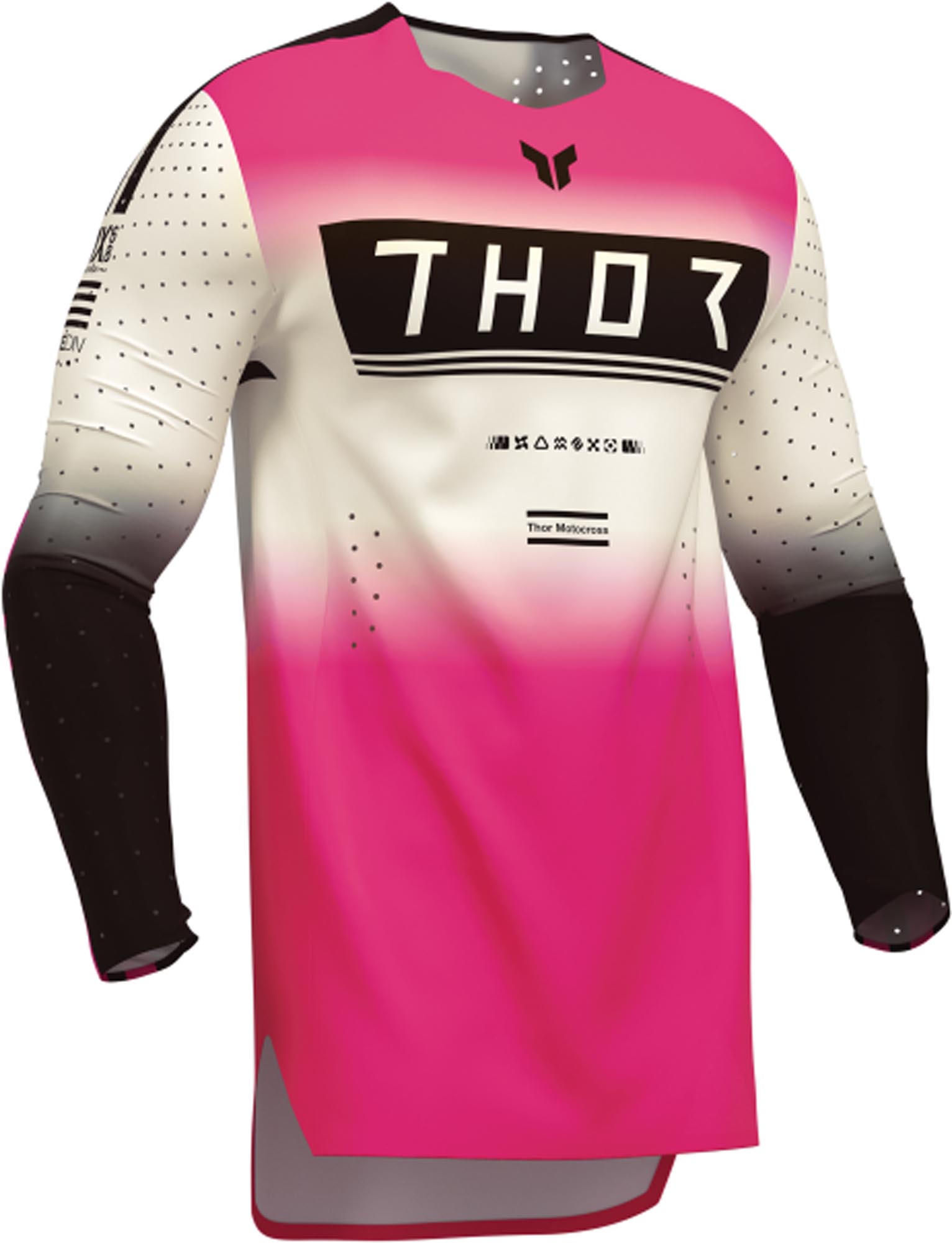 Thor Sportmode Geo Motocross Jersey weiß/rosa M Abbildung 3