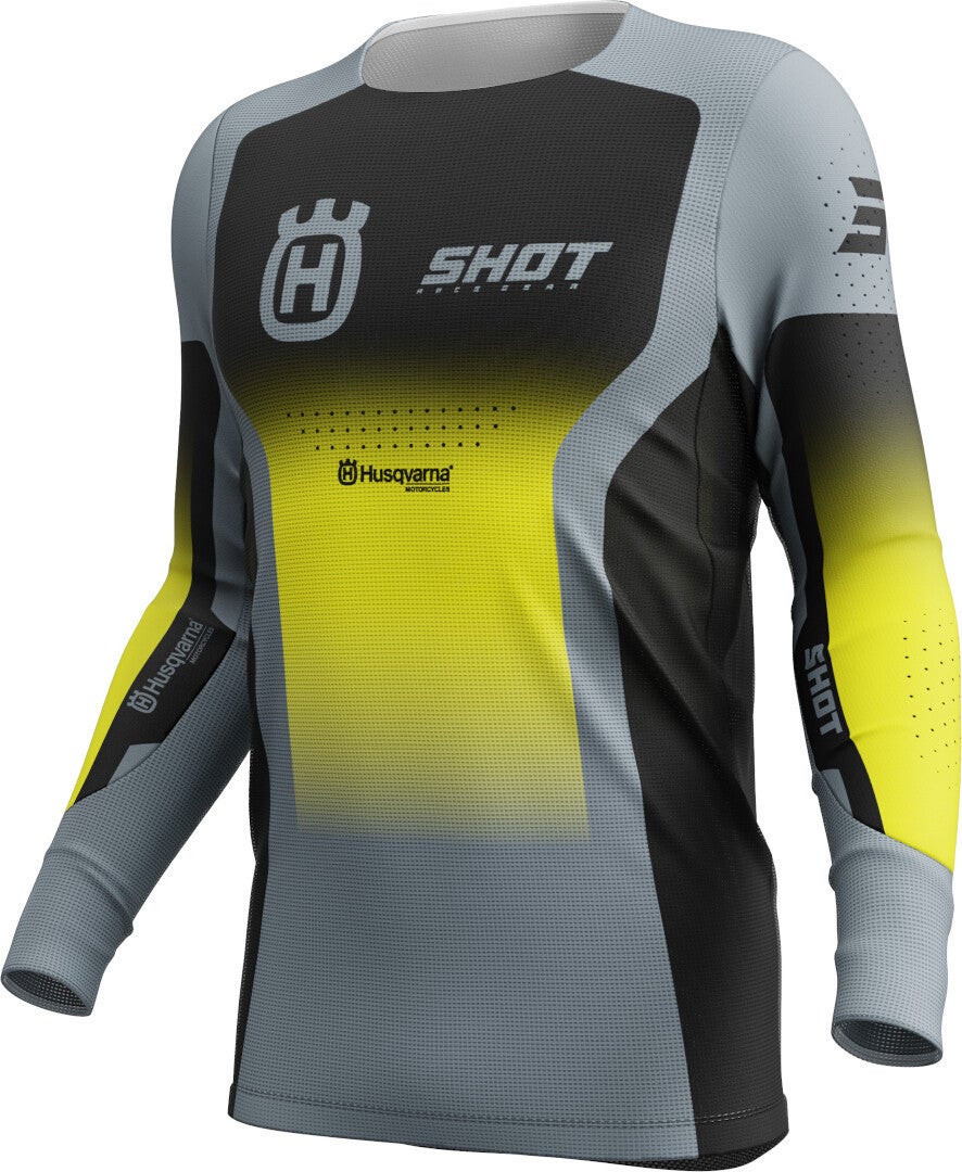 Shot Aerolite Husqvarna Limited Edition 2025 Motocross trøje sort/grå/gul XXL Figur 1