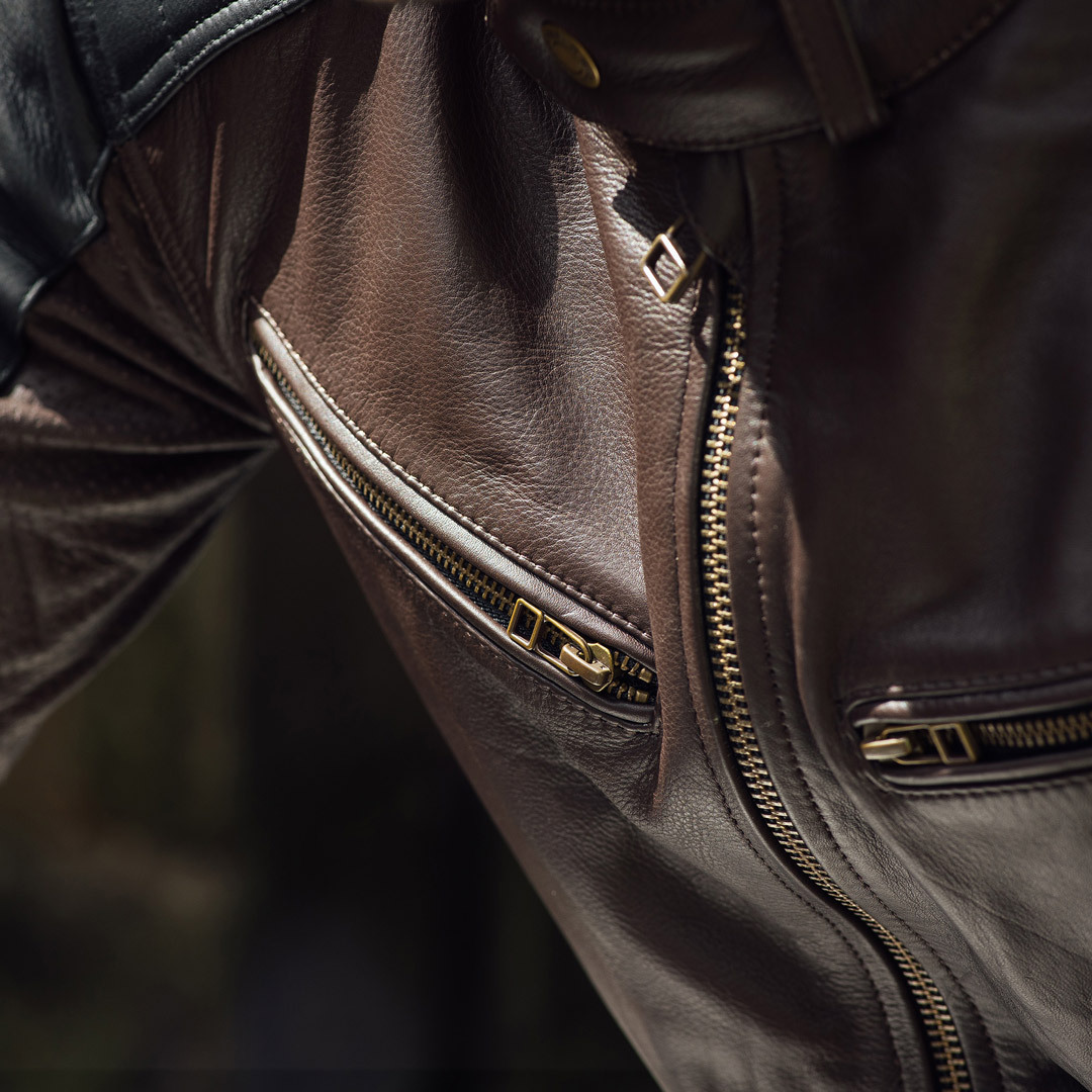 Merlin Chase II D3O Motorcycle Leather Jacket black/brown 44 Figure 7