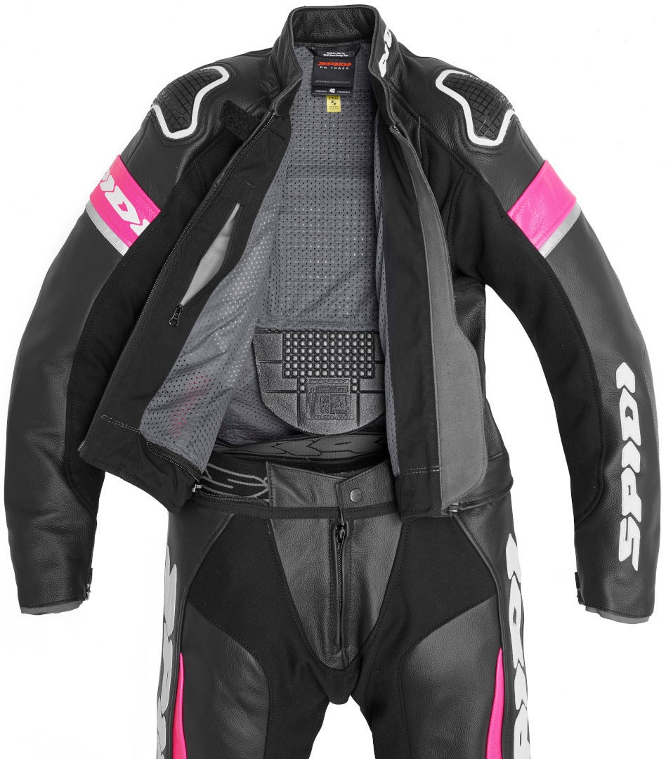 Spidi Laser Touring Todelt dame motorcykel læderdragt Sort/fuchsia 40 Figur 4