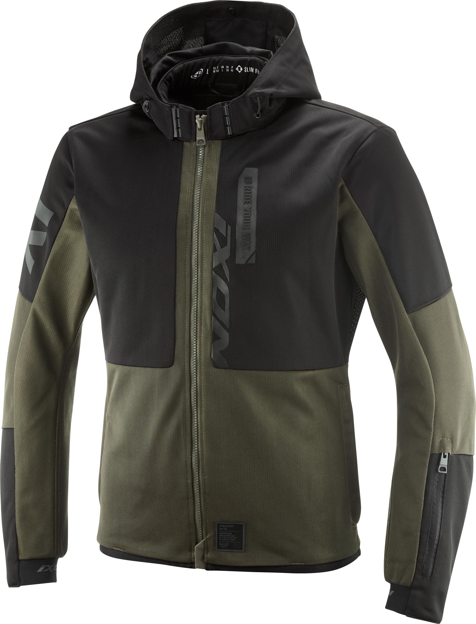 Ixon Park Air Motorfiets Textiel Parka Khaki/Zwart 2XL Figuur 1