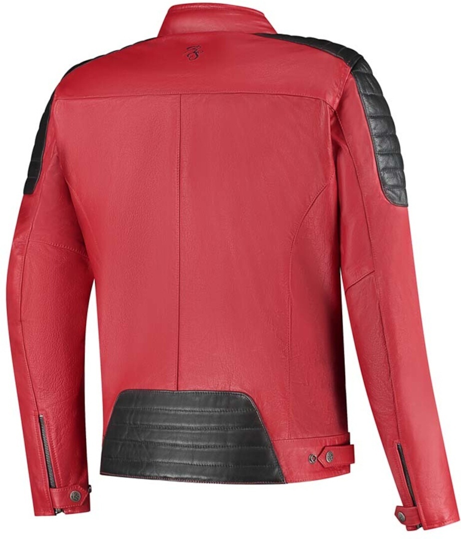 Rusty Stitches Cooper Motorcycle Leather Jacket red/black 3XL Figure 2