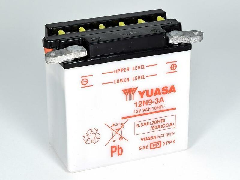 YUASA YUASA konventionellt YUASA-batteri utan syrapaket - 12N9-3A Batteri utan syrapaket Figur 1