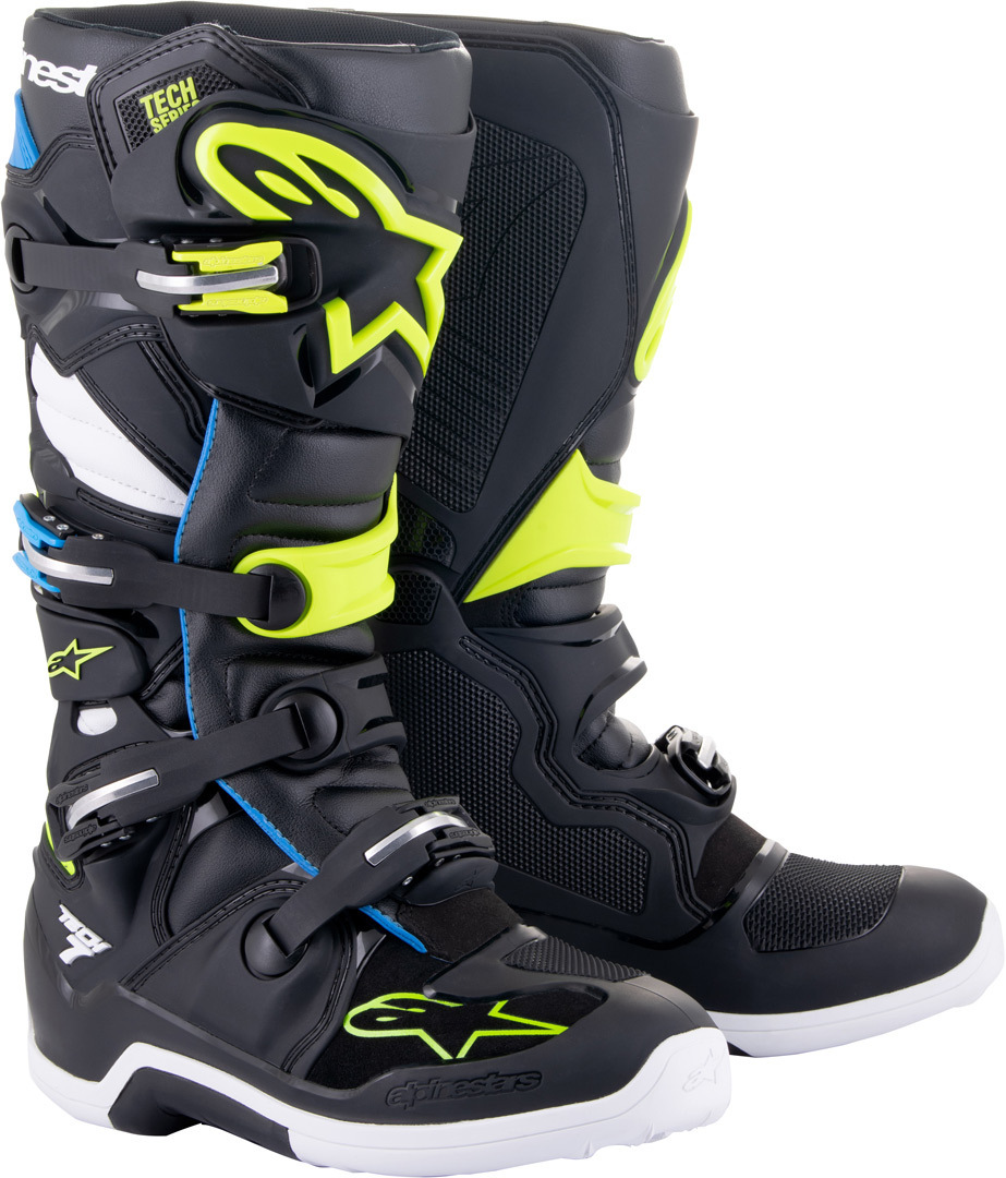 Alpinestars Tech 7 Motocross støvler sort/blå/gul 6 (39) Figur 1