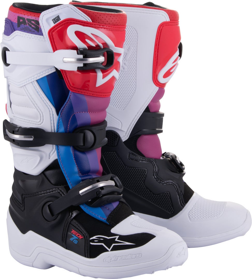Alpinestars Tech 7S Jeugd Motorcross Laarzen wit/zwart/rood 40,5 Figuur 1