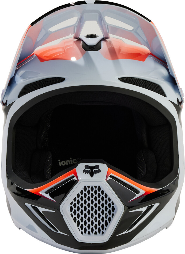 FOX V3 Streak Cască de motocross pentru tineret Alb/Roșu Y/S (49/51) Figura 8