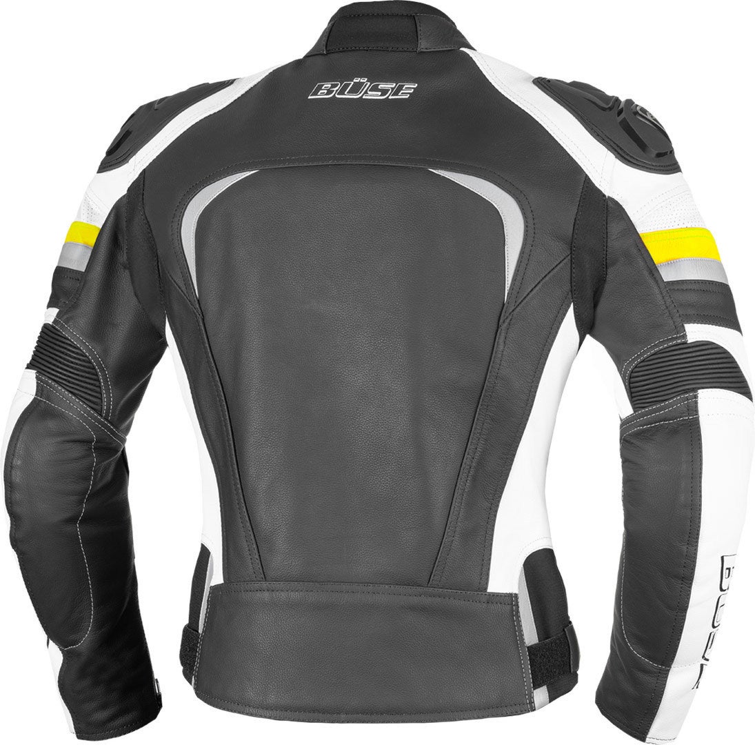 Büse Monza Ladies Motorcycle Leather Jacket black/white/yellow 40 Figure 2