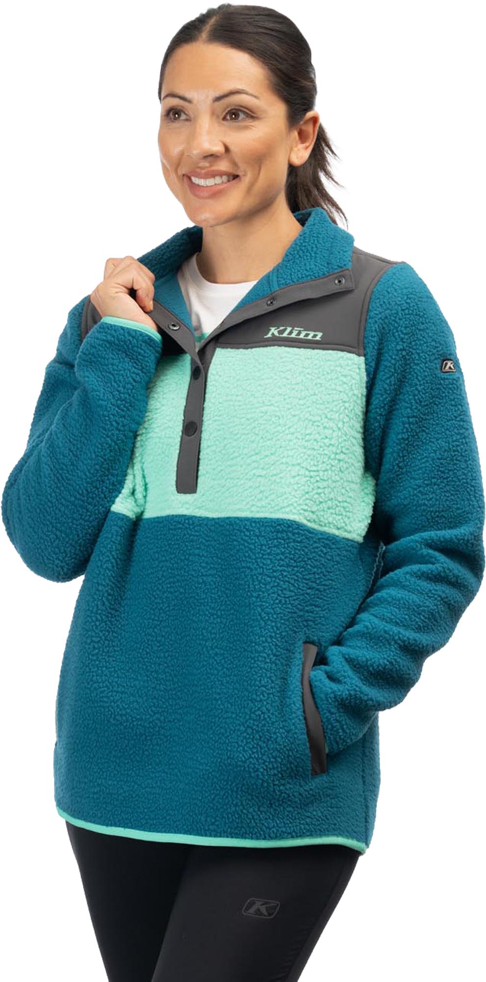 Klim High Pile Mountain Damen Fleece Pullover grün/blau L Abbildung 2