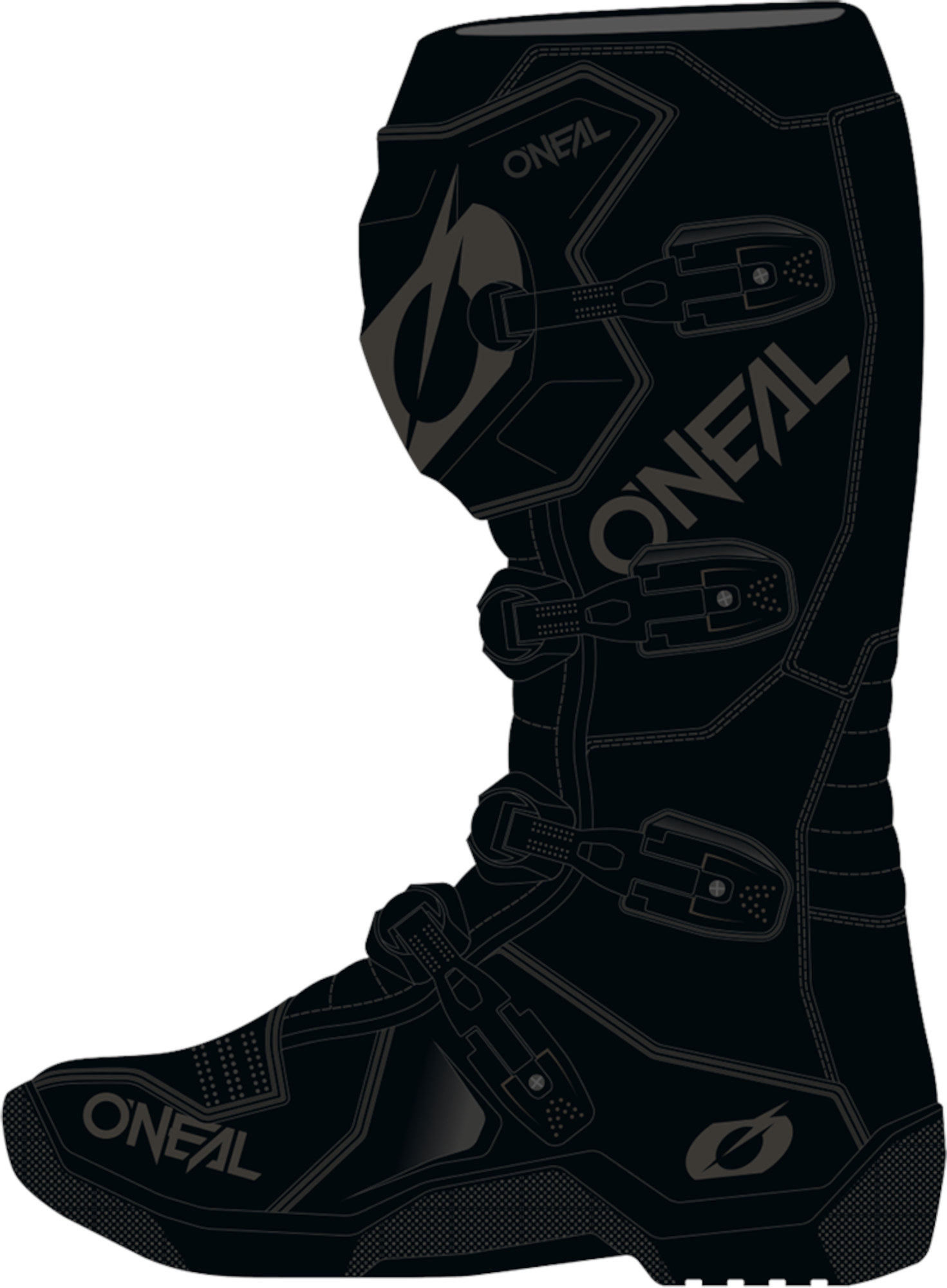 Oneal 3SRS Cizme de motocross Negru/gri 41 Figura 1