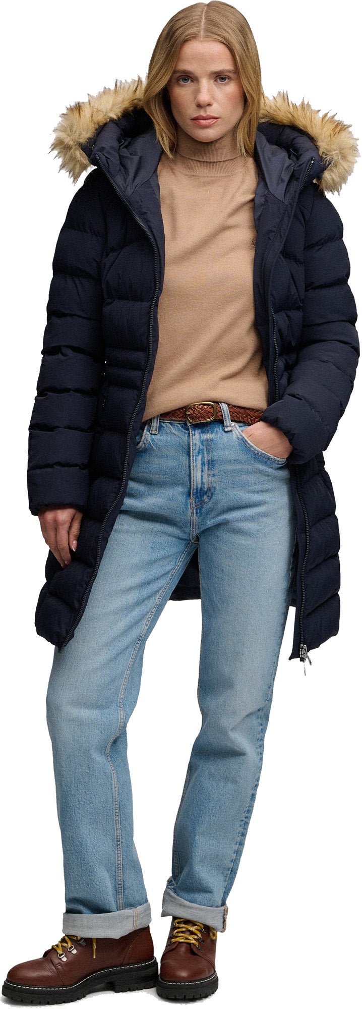 Superdry & Co Fuji Damesjas Donker Marineblauw XS Figuur 7