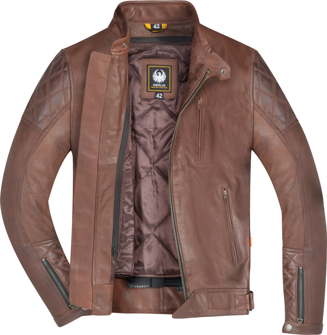 Merlin Wishaw D3O Motorrad Lederjacke braun 3XL Abbildung 2