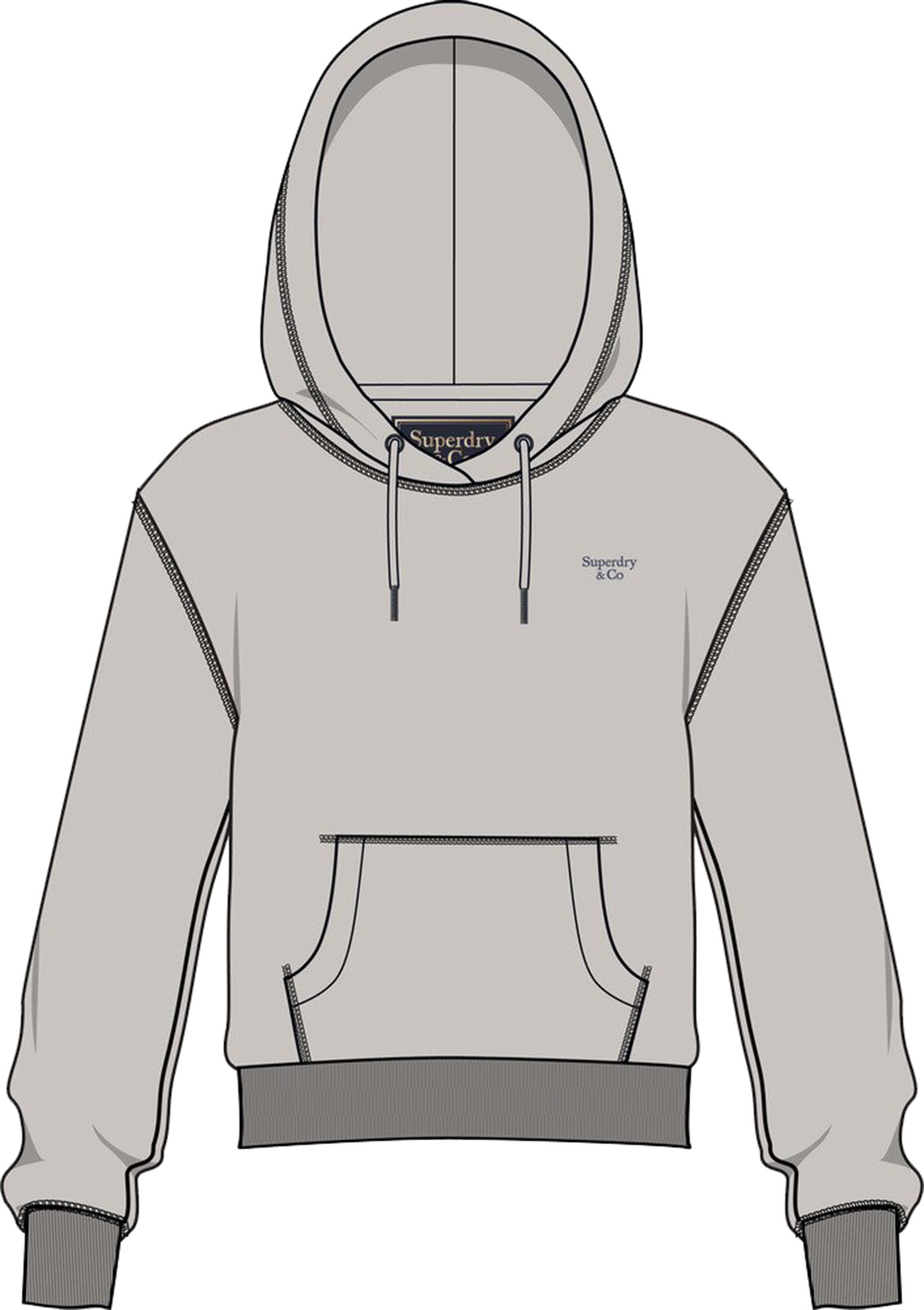 Superdry & Co Signature Pulover s kapuco siva 12 Slika 1