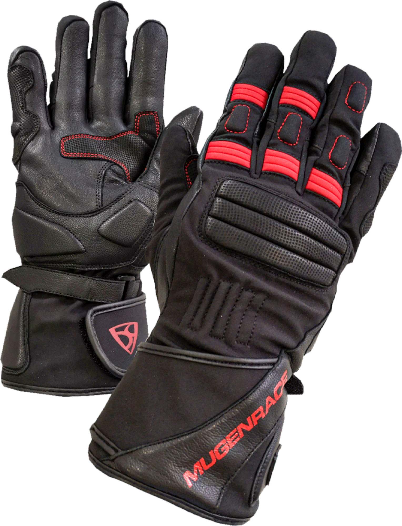 MUGENRACE Primo Winter Motor cykel Handsker sort/rød S Figur 1