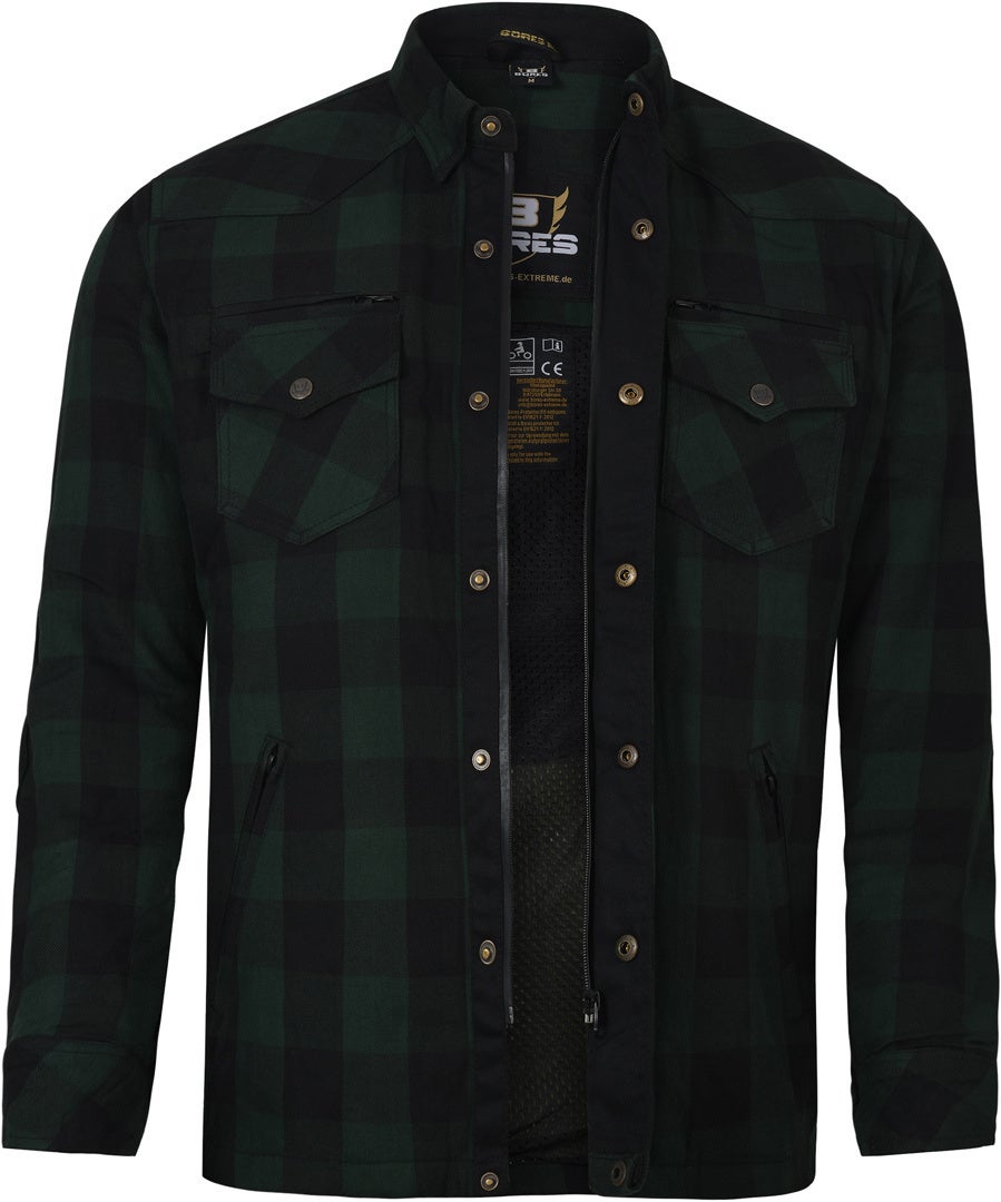 Bores Lumberjack Premium Motorradhemd dunkelgrün/schwarz XXL Abbildung 1