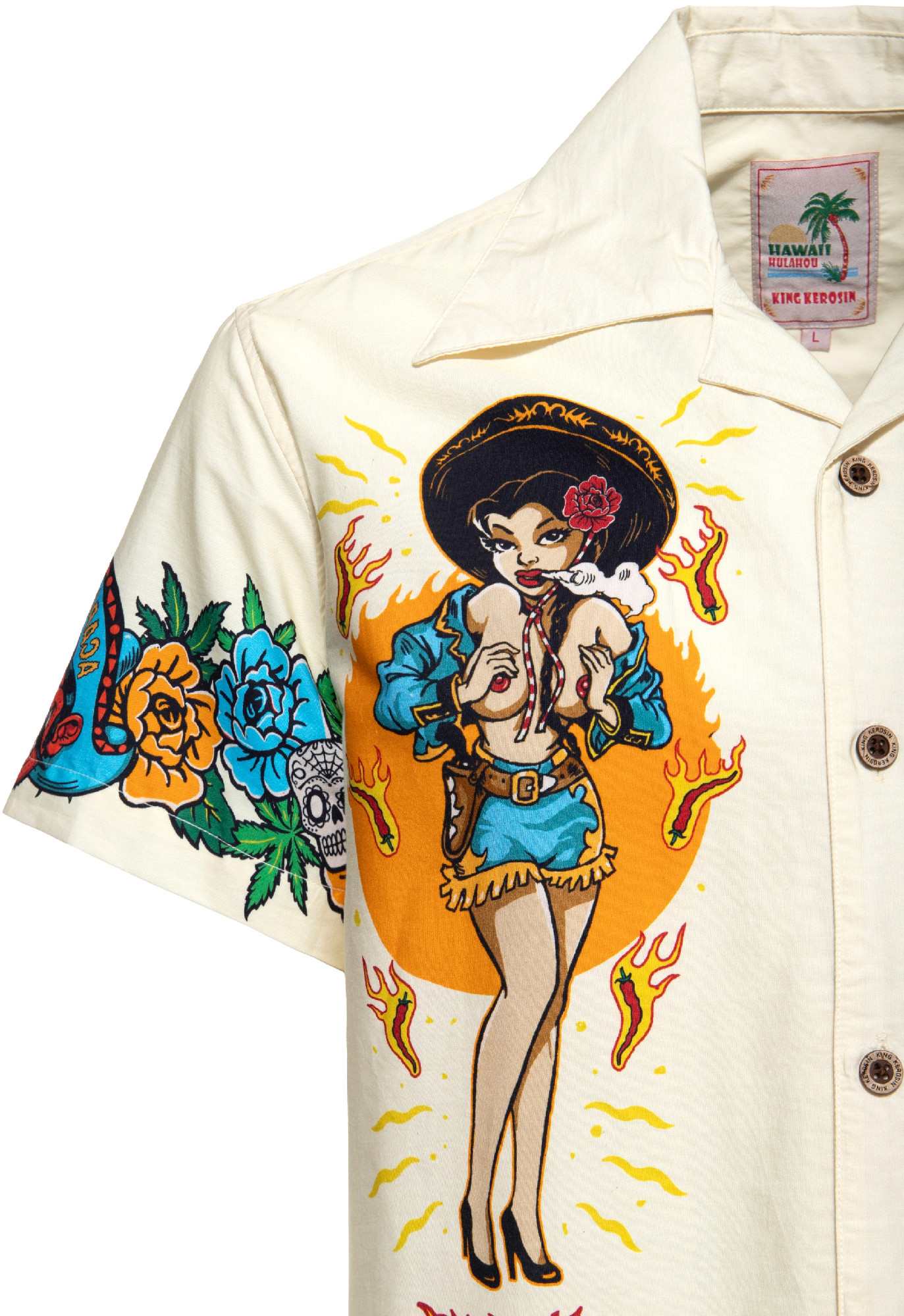 King Kerosin Acapulco Gold Camicia a maniche corte Bianco 3XL Figura 4