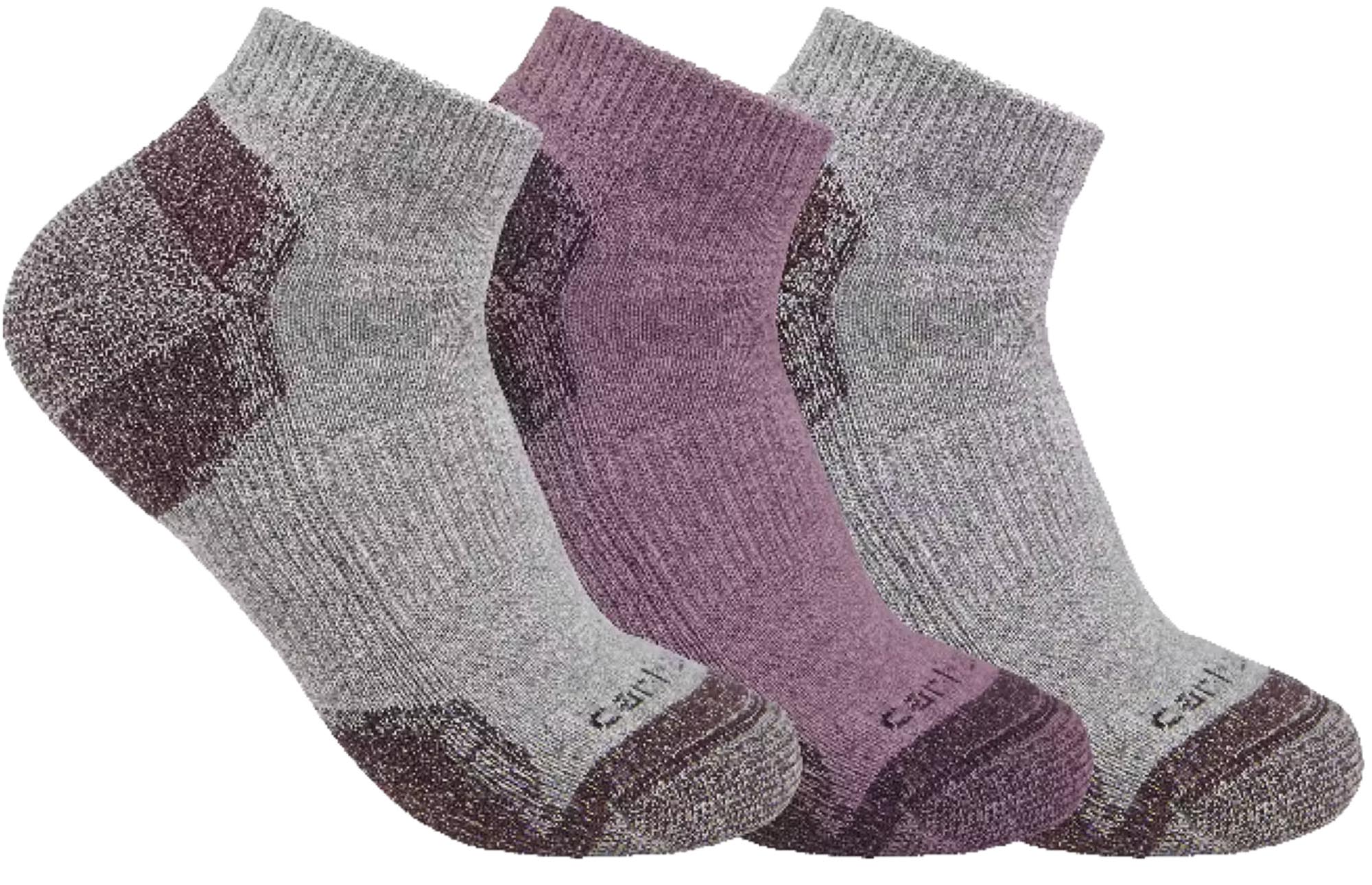 Carhartt Midweight Cotton Blend Low Cut Damesokker - 3-pack grå/rød M Figur 1