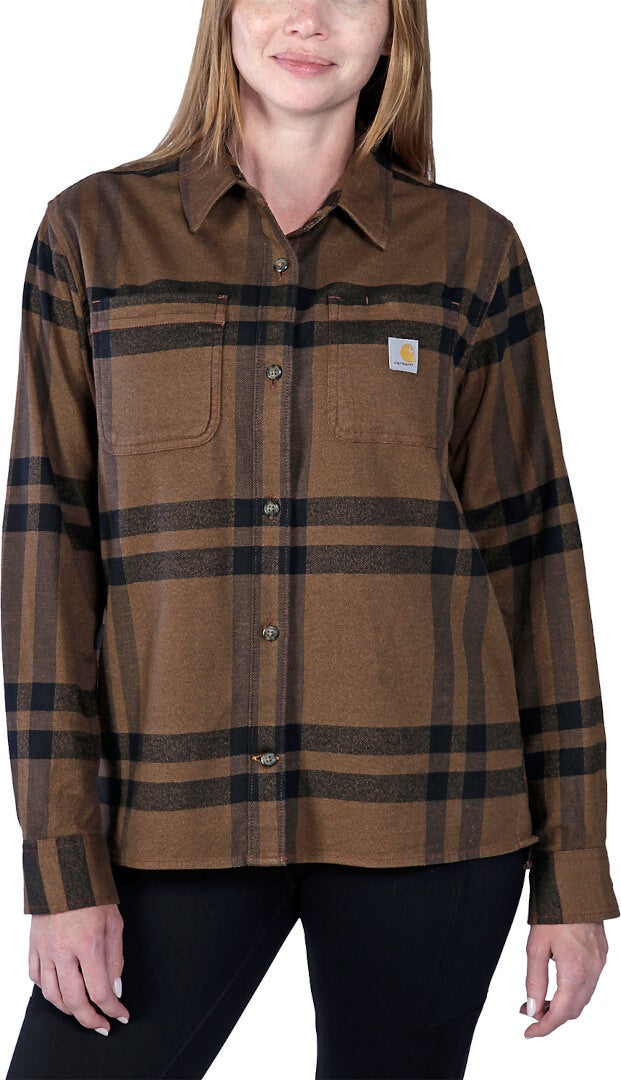Carhartt Loose Fit Midweight Flannel Ladies Shirt brown S Figure 3