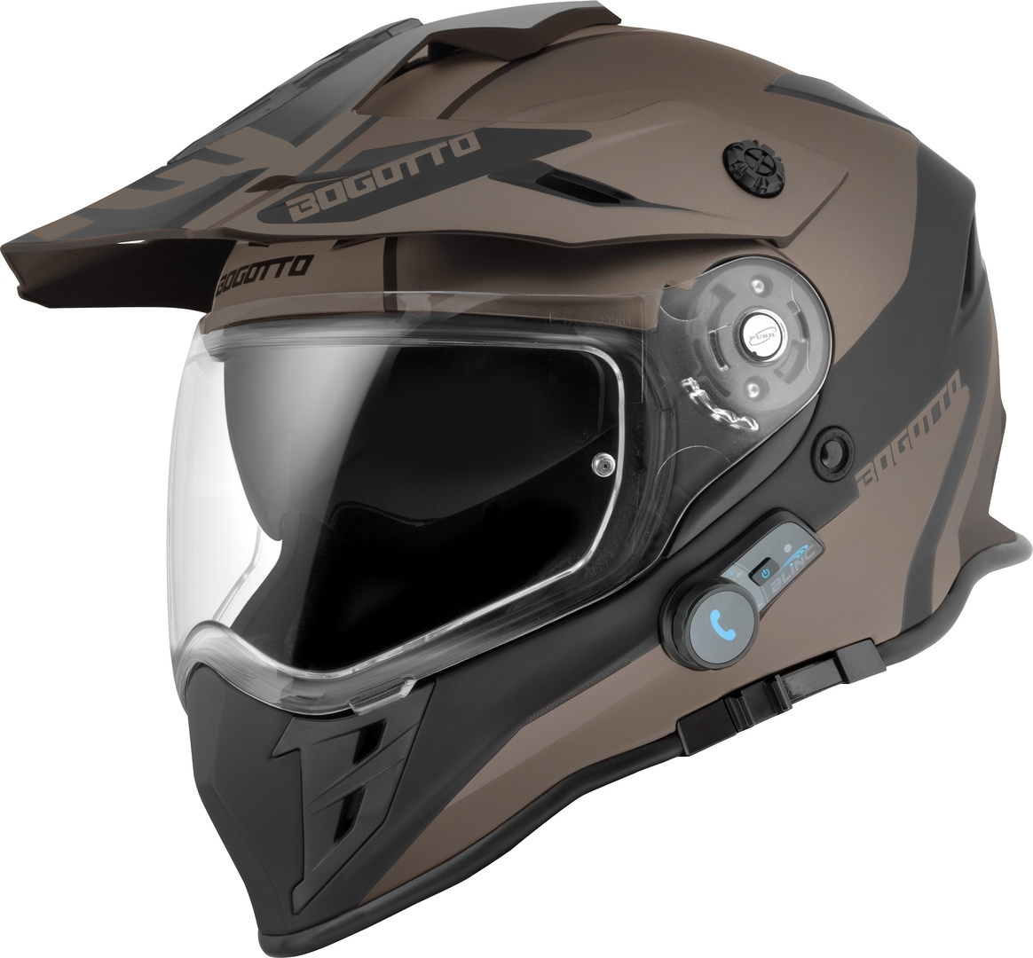 Bogotto H331 BT Tour EVO Bluetooth Enduro Helmet black matt/brown L Figure 3