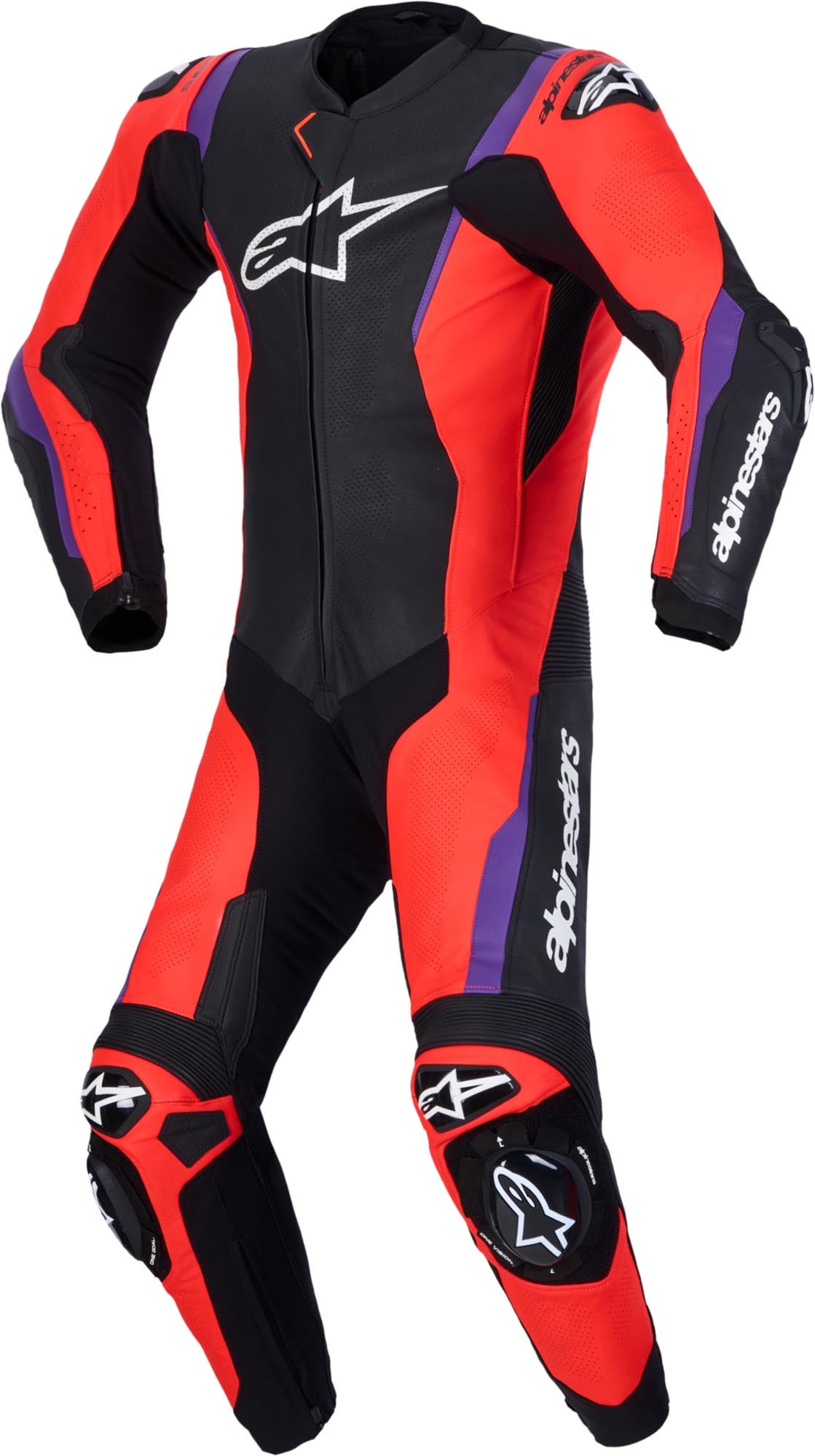 Alpinestars Missile V3 1-Piece Motorcycle Leather Suit black/red/purple 52 Figure 1