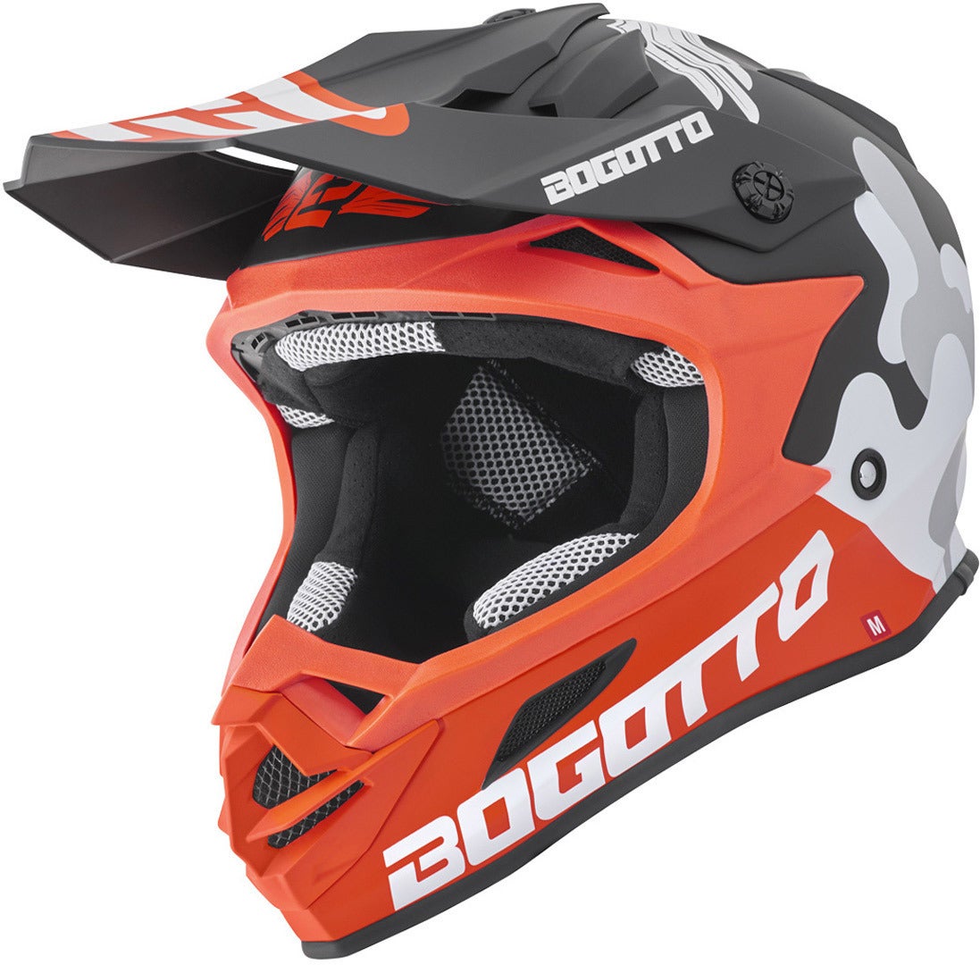Bogotto V328 Camo Motocross Helm schwarz/weiß/orange S Abbildung 1