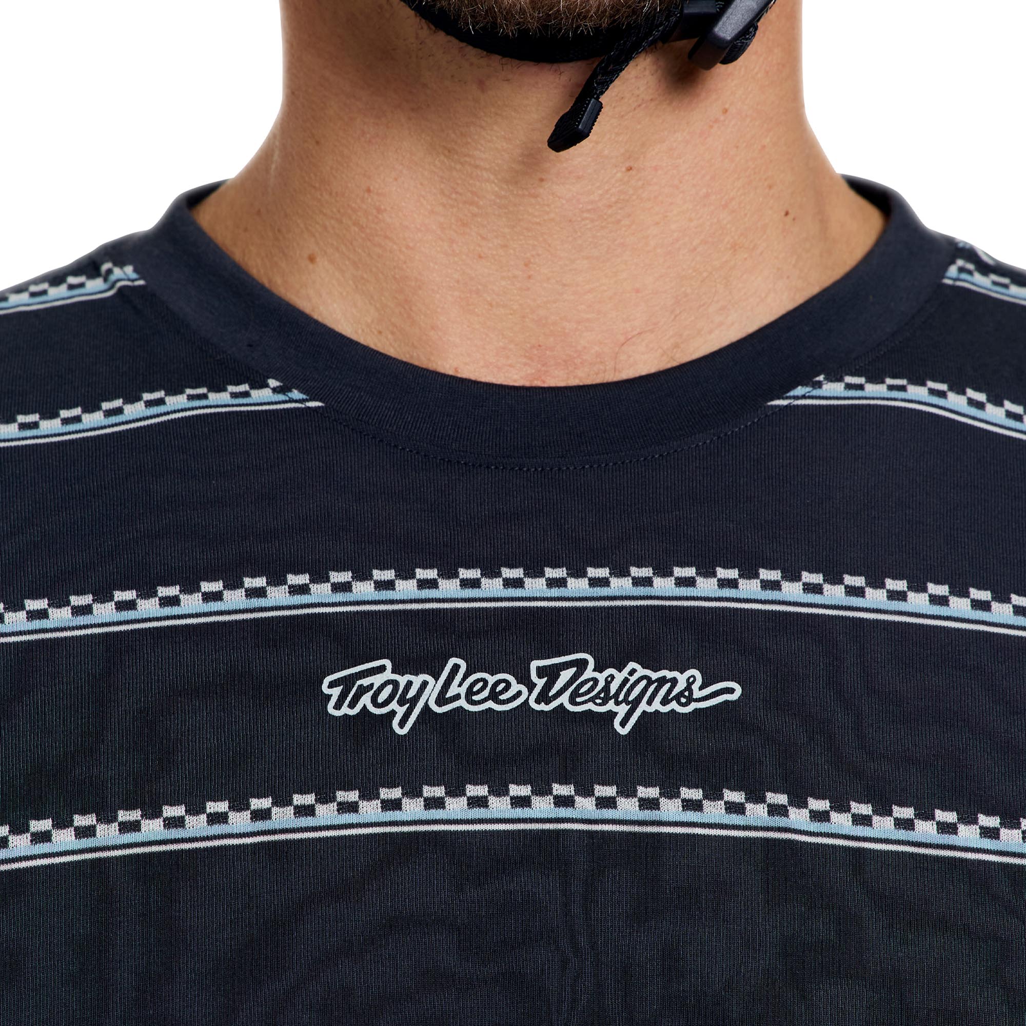 Troy Lee Designs Skyline Fakie Ride Stripe Bicycle Jersey carbon/blue S Figure 4