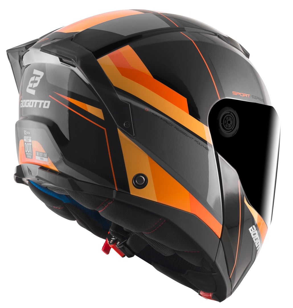Bogotto FF404 Ezion Casco apribile nero/arancione 2XL (63/64) Figura 4