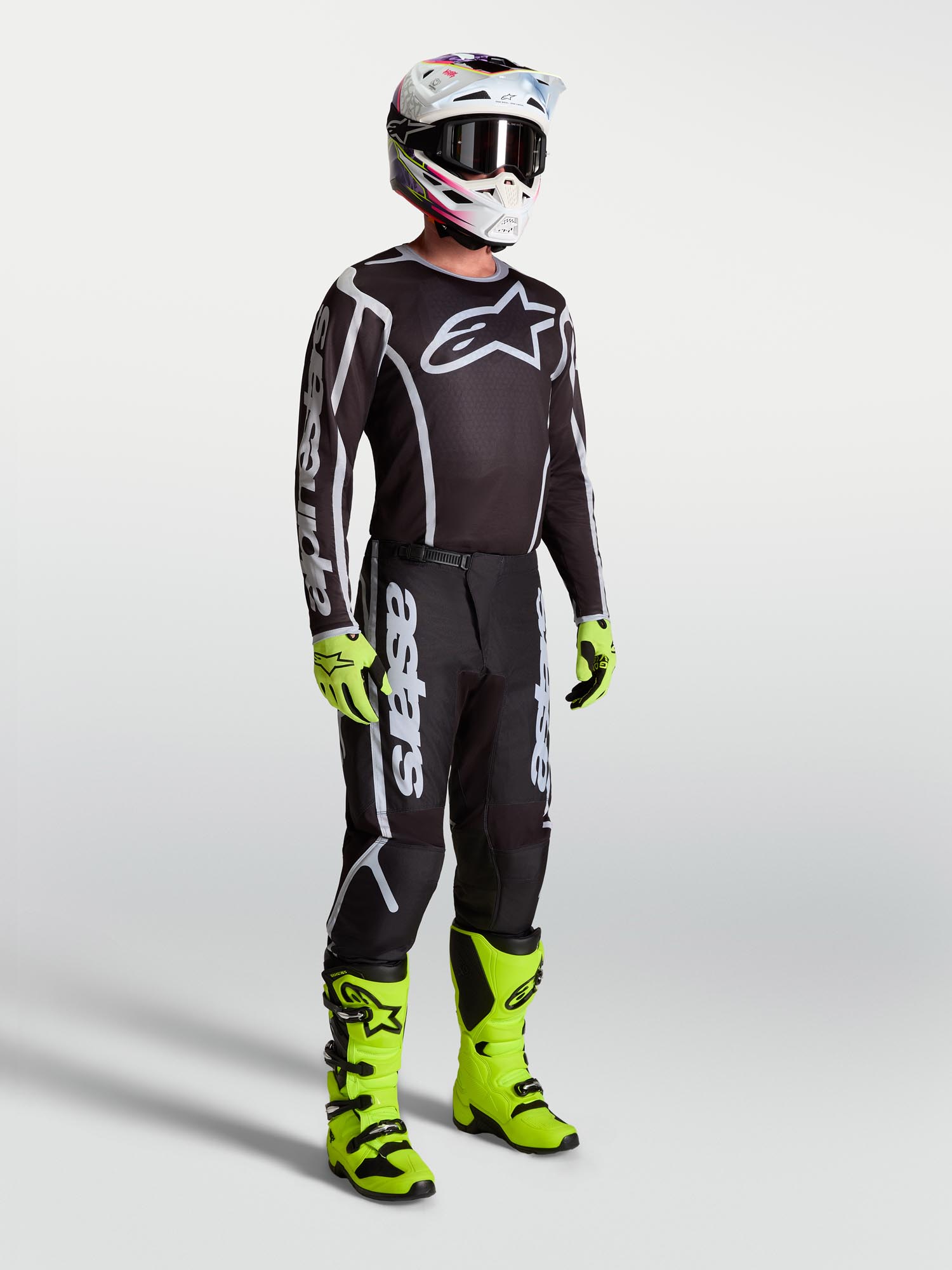Alpinestars Fluid Apex V2 モトクロスジャージ 黒/銀 M 図3