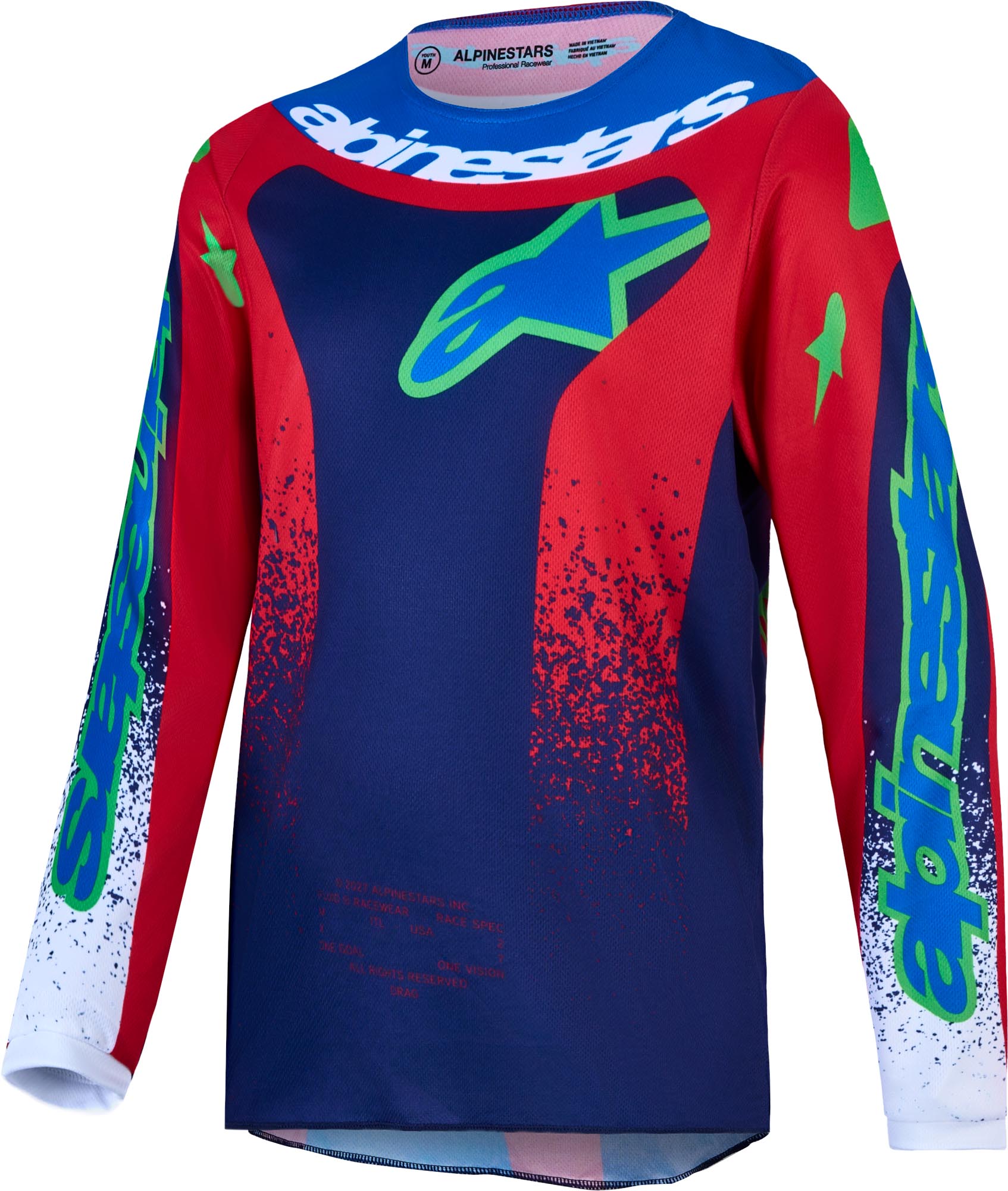 Alpinestars Fluid Drag Mladinski motokros dres modra/rdeča/bela M Slika 1