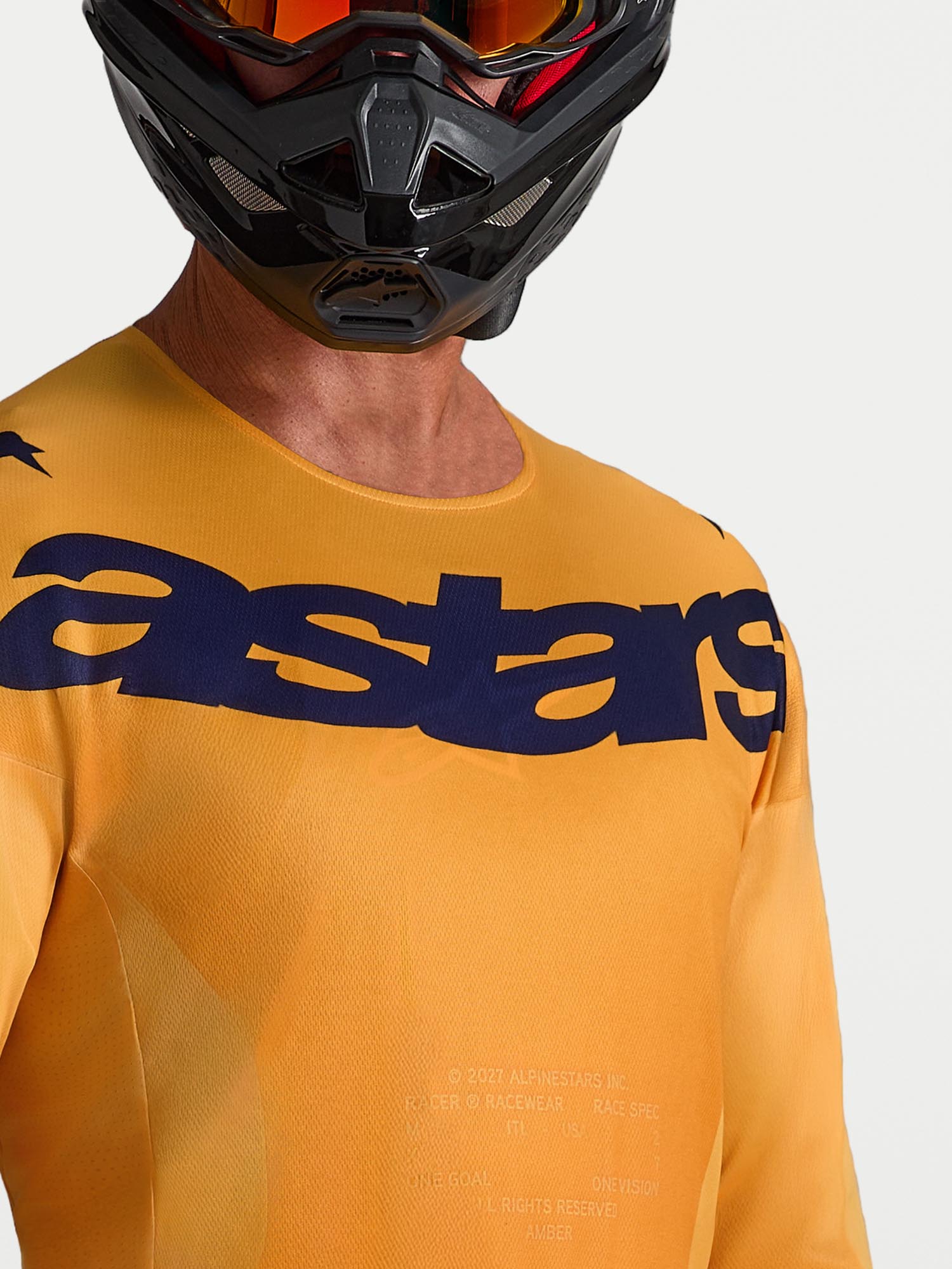 Alpinestars Racer Amber Maillot Motocross orange/bleu/jaune S Figure 5